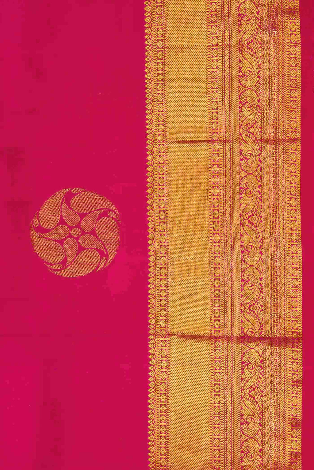 Dark Pink Dual Tone Kanchipuram Silk Saree