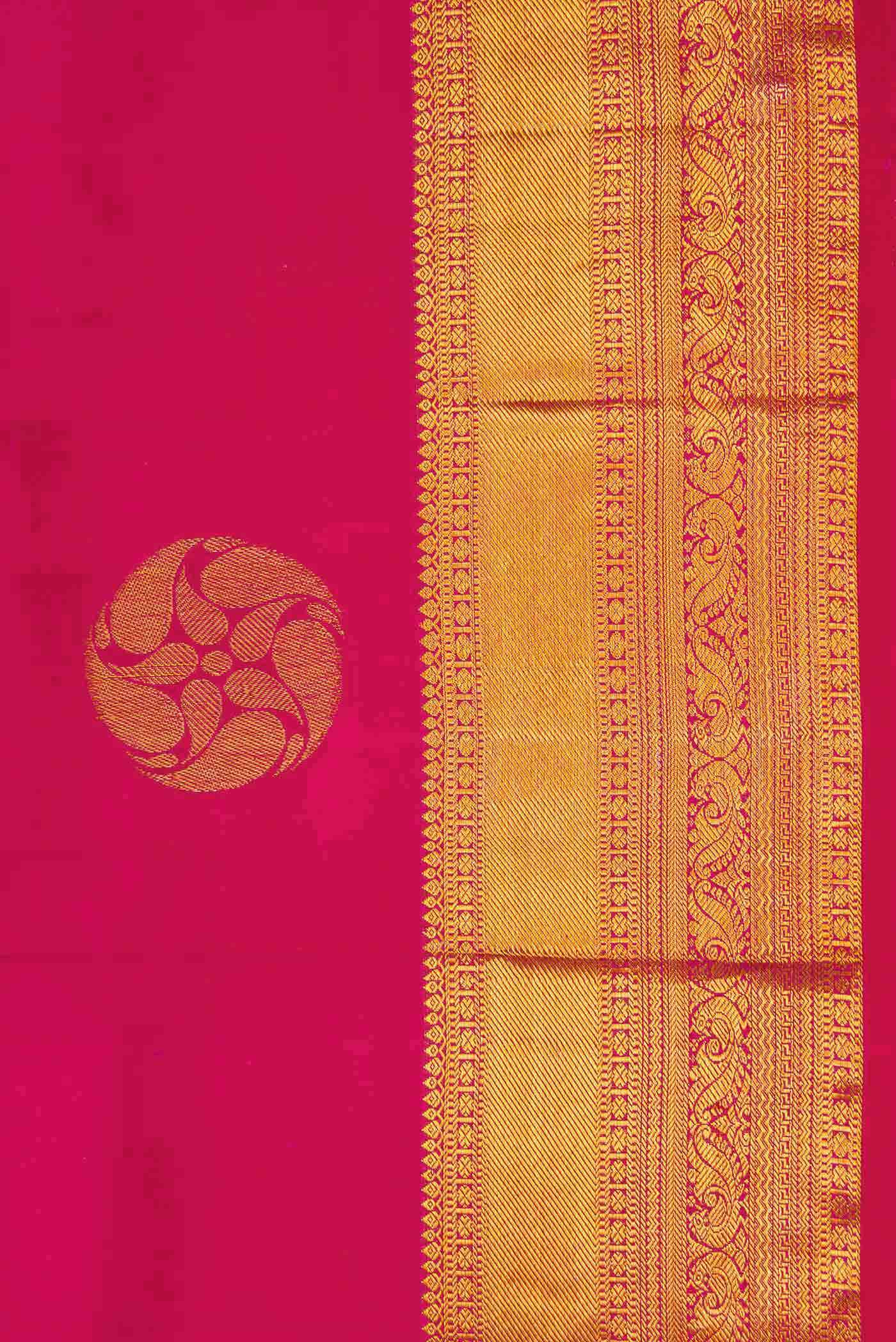 Dark Pink Dual Tone Kanchipuram Silk Saree