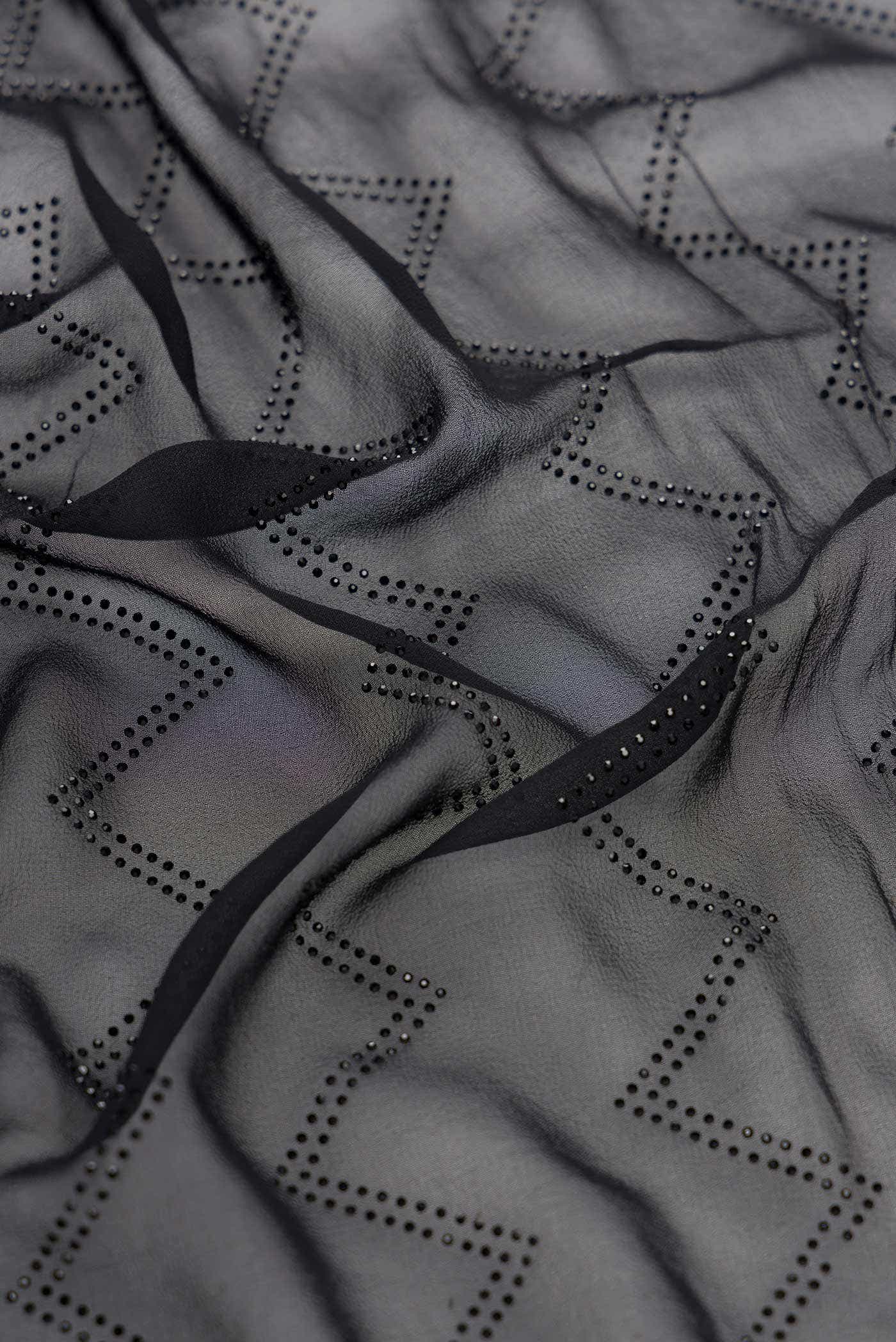Black Mysore Georgette Saree