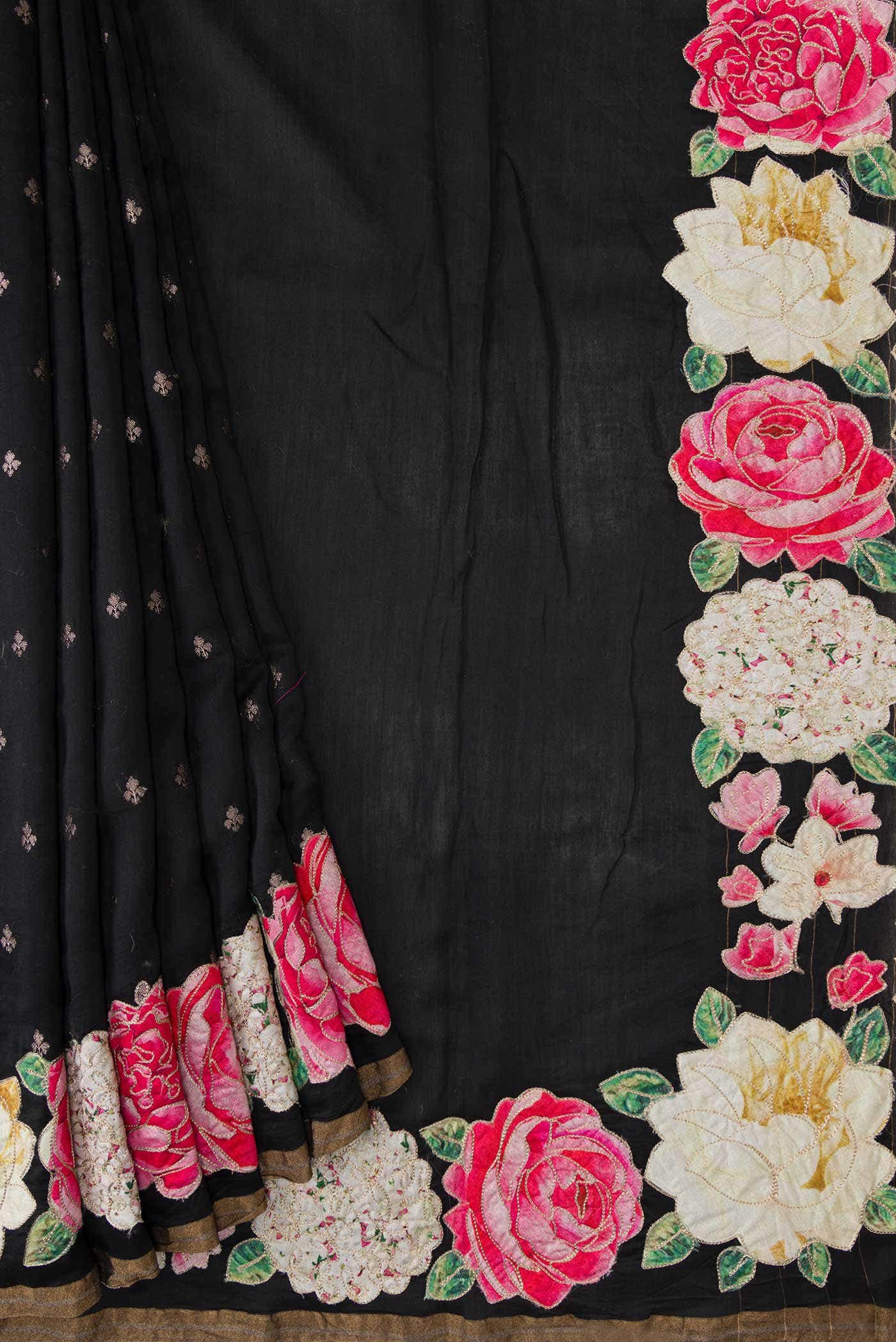 Black Tussar Silk Saree