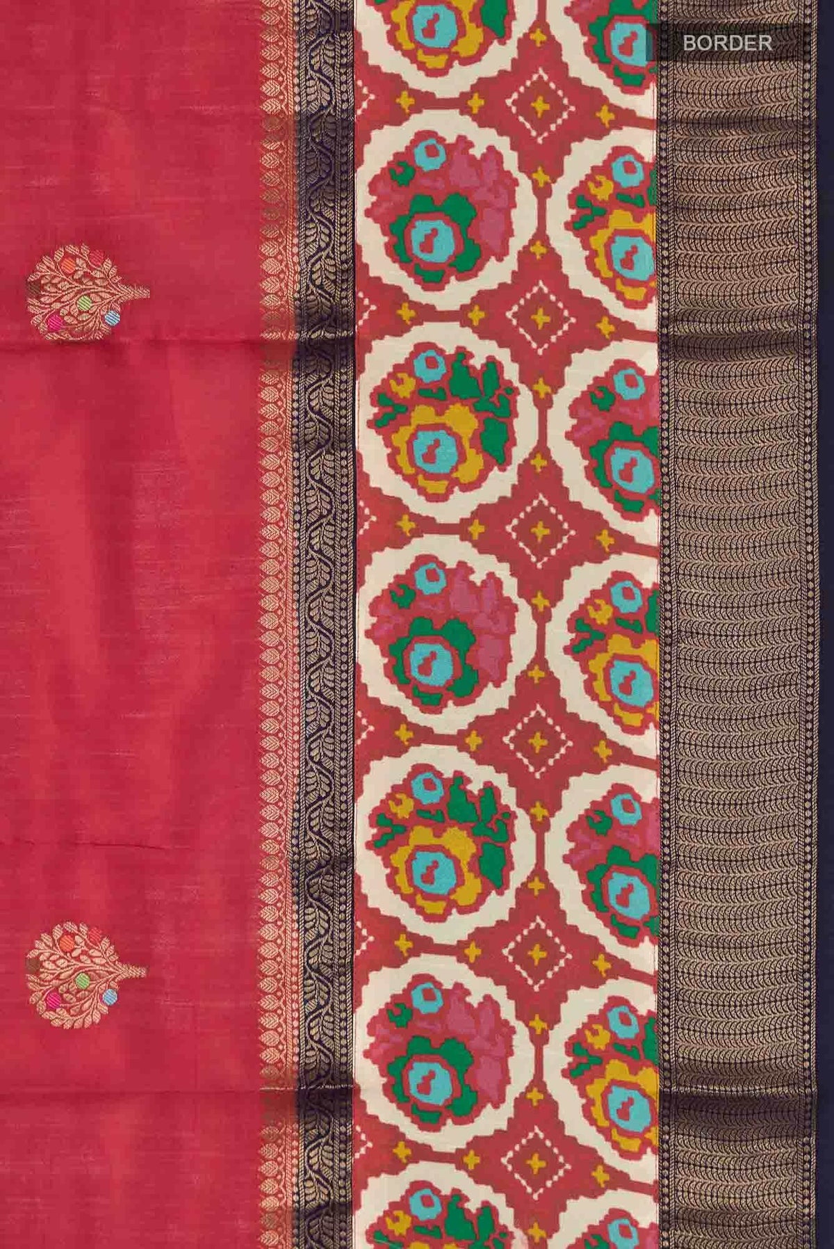 Red Banarasi Tussar Silk Saree