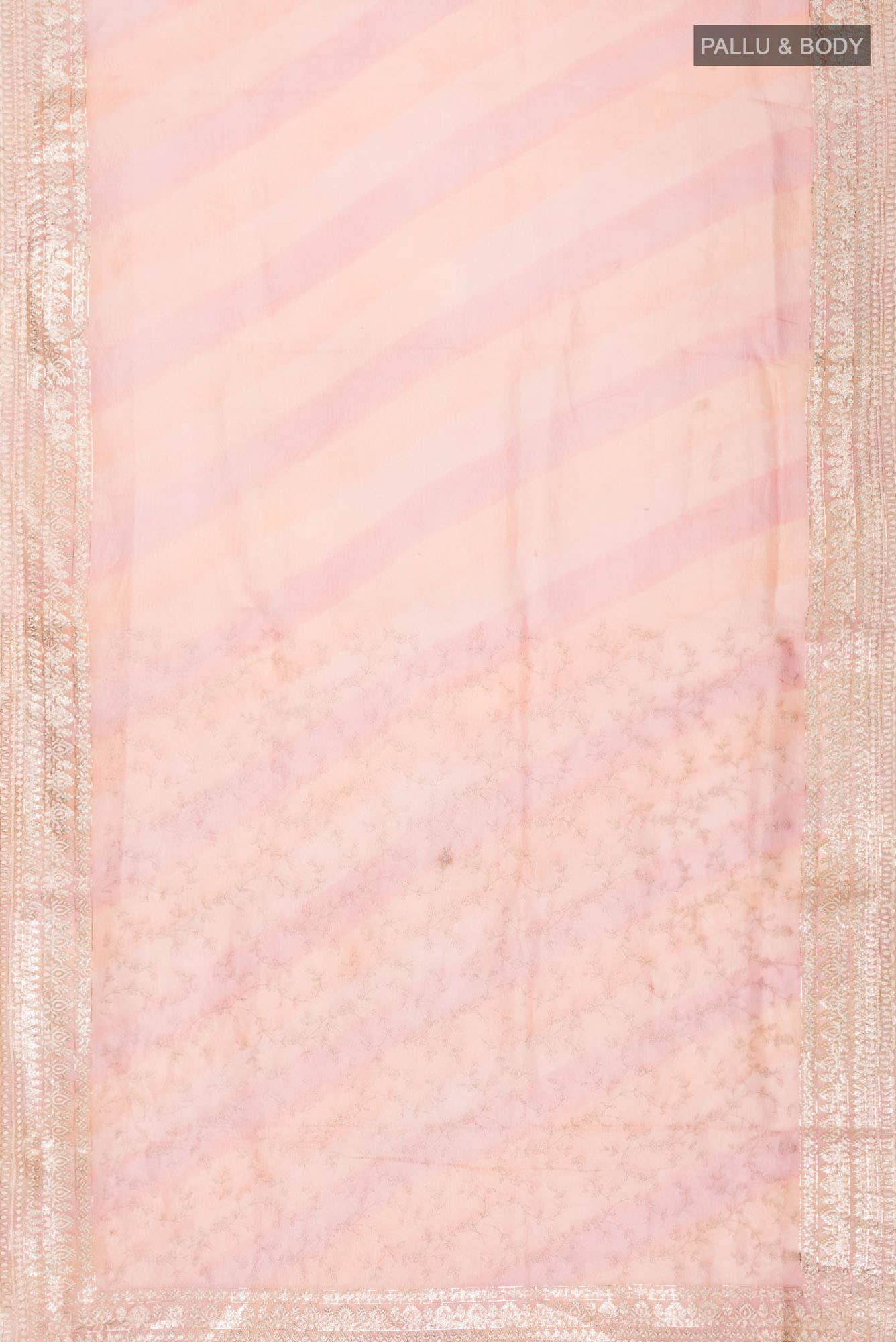 Peach Organza Silk Saree