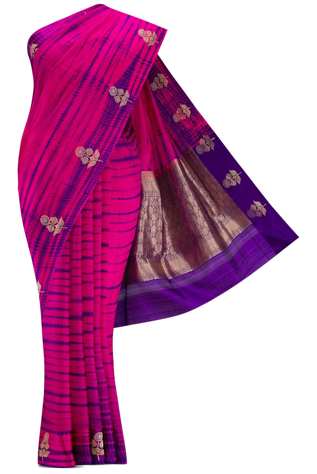 Pink Dual Tone Kanchipuram Silk Saree
