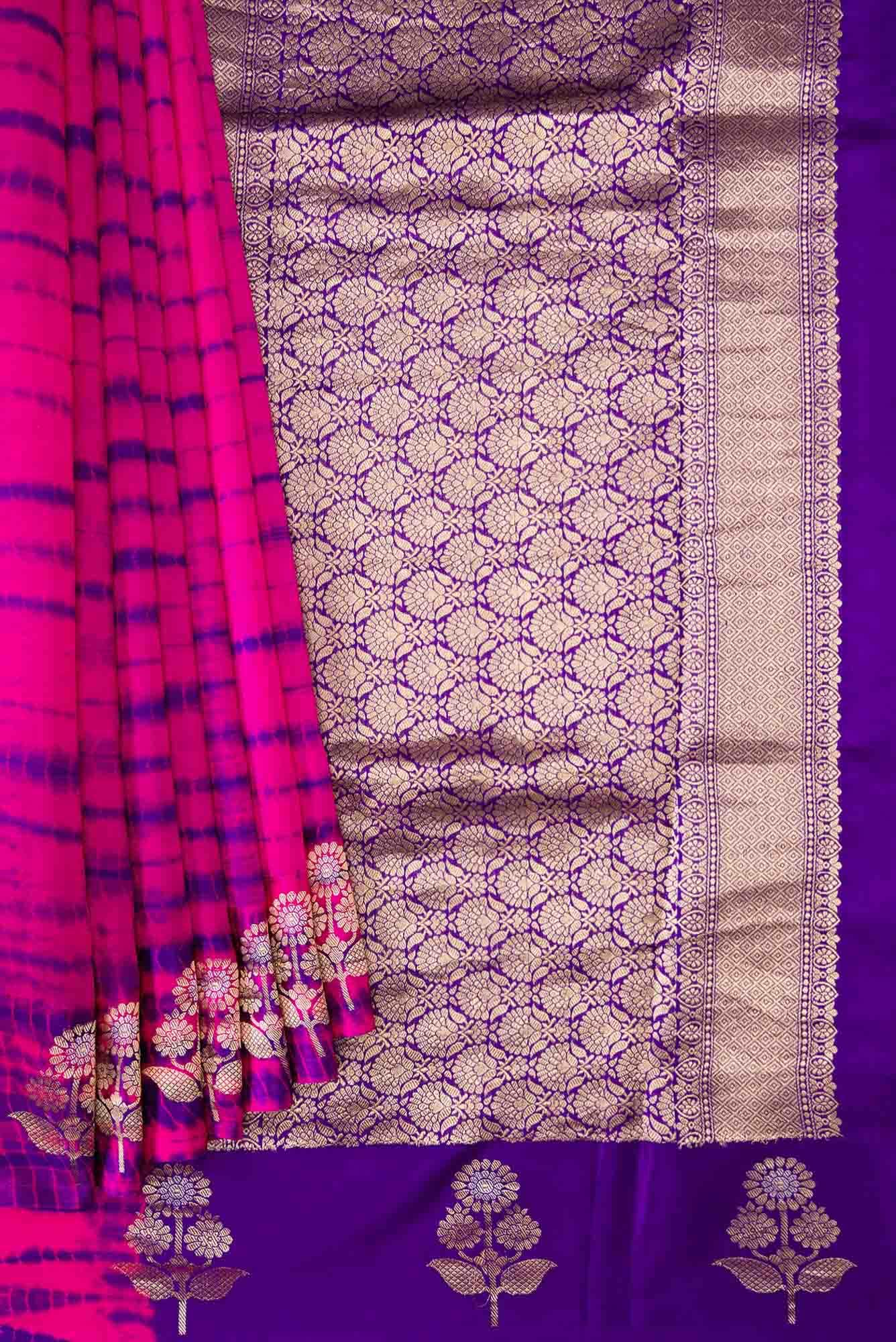 Pink Dual Tone Kanchipuram Silk Saree