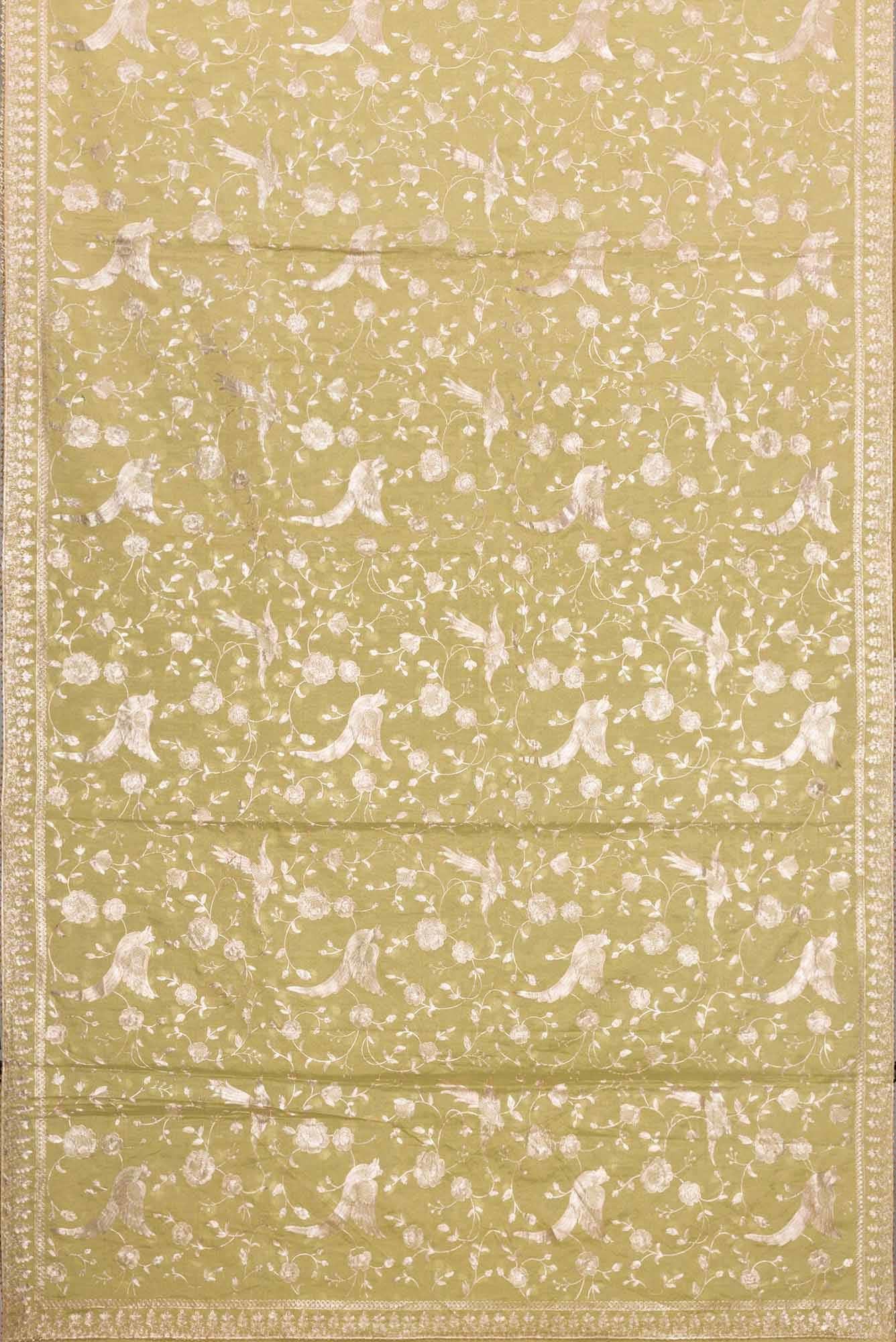 Green Dual Tone Chanderi Tissue Silk Saree