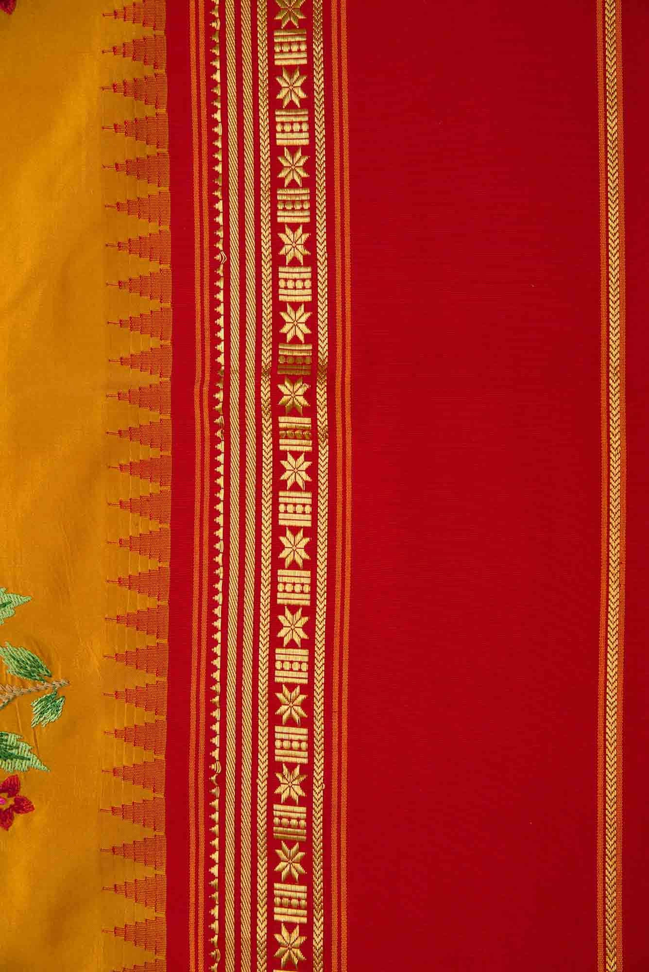 Mustard Dual Tone Banarasi Silk Saree