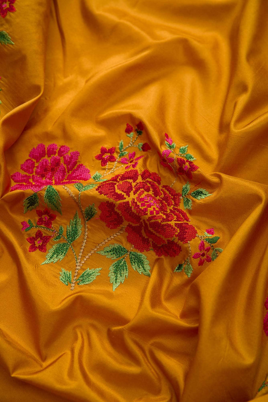 Mustard Dual Tone Banarasi Silk Saree