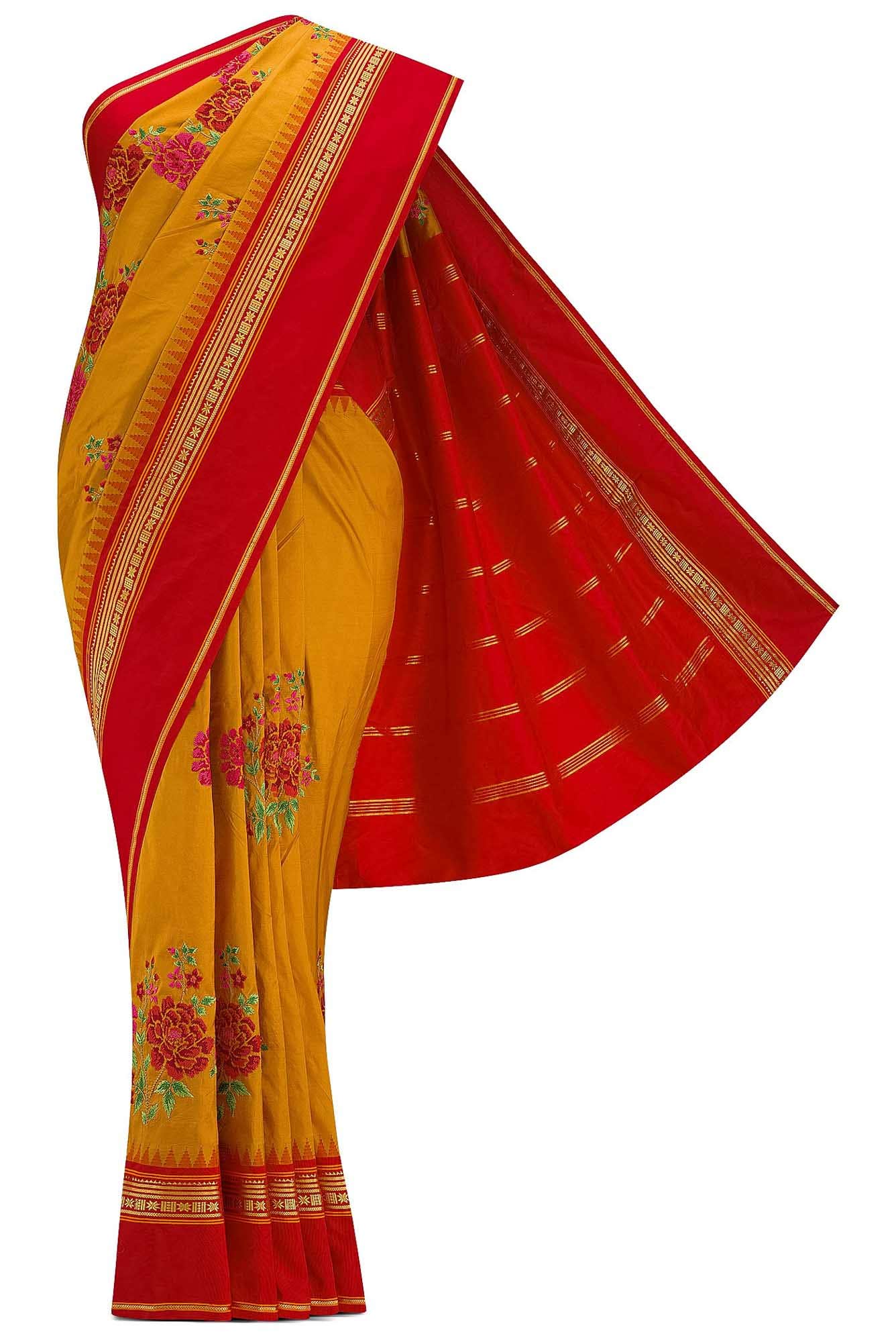 Mustard Dual Tone Banarasi Silk Saree