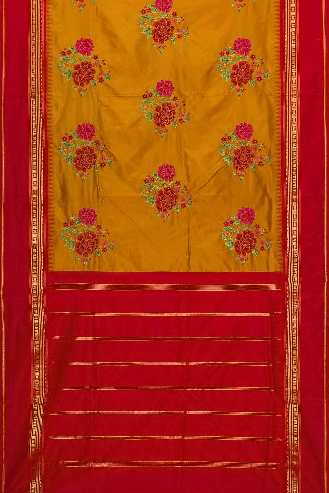 Mustard Dual Tone Banarasi Silk Saree