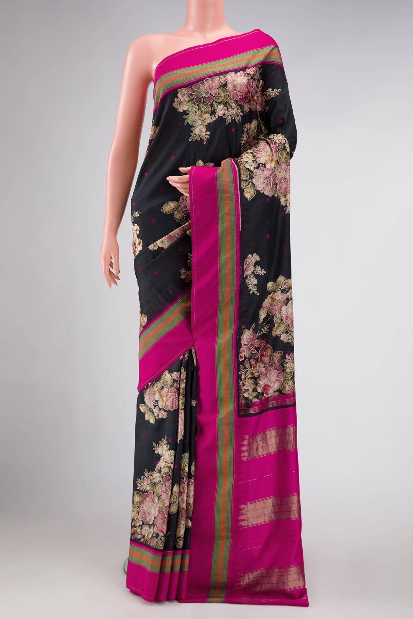 Black Kanchipuram Silk Saree