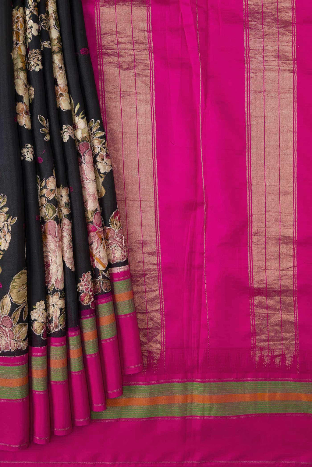 Black Kanchipuram Silk Saree