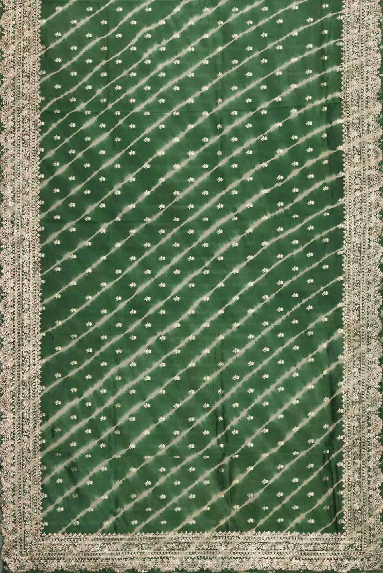 Green Dual Tone Tussar Silk Saree