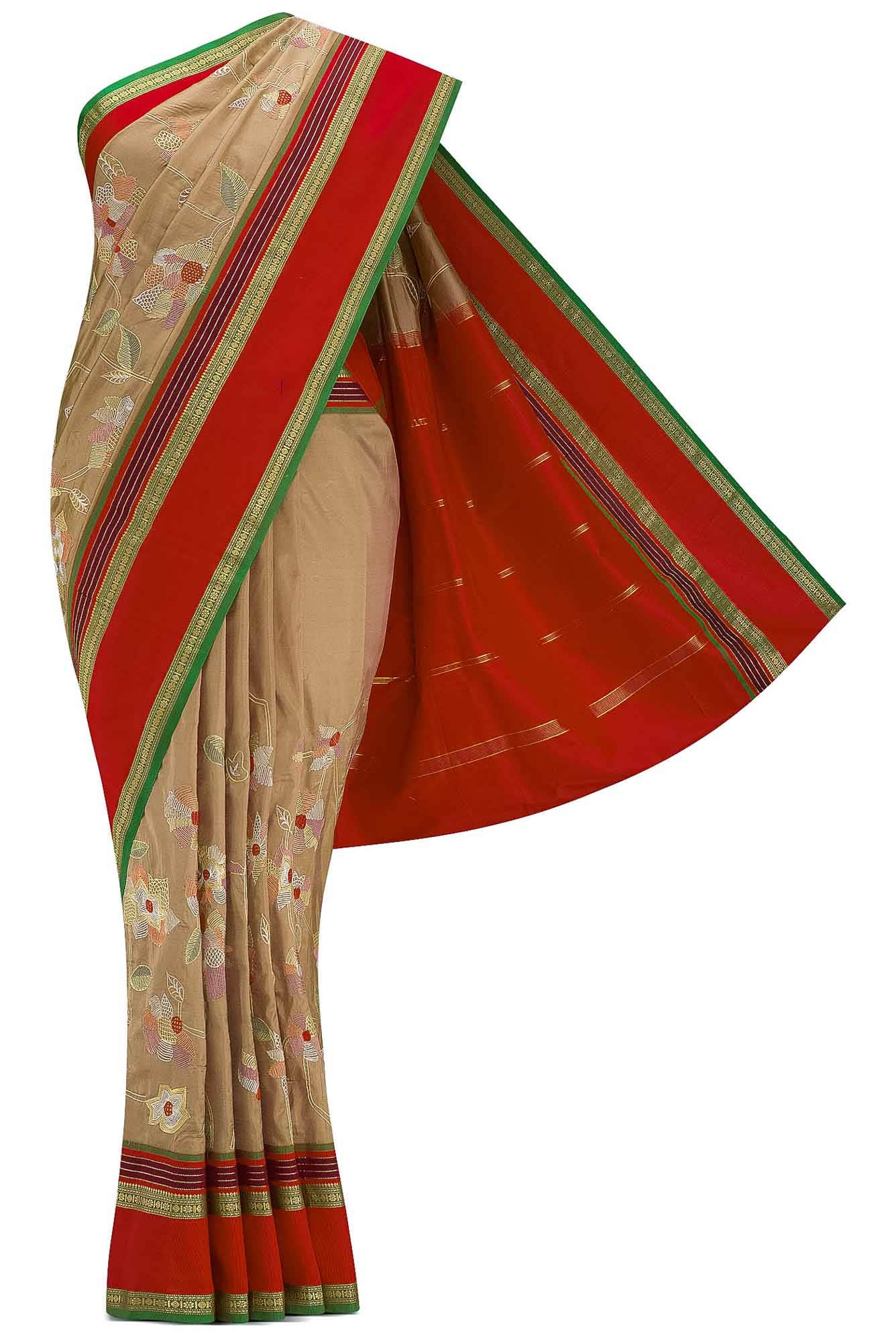 Brown Dual Tone Banarasi Silk Saree