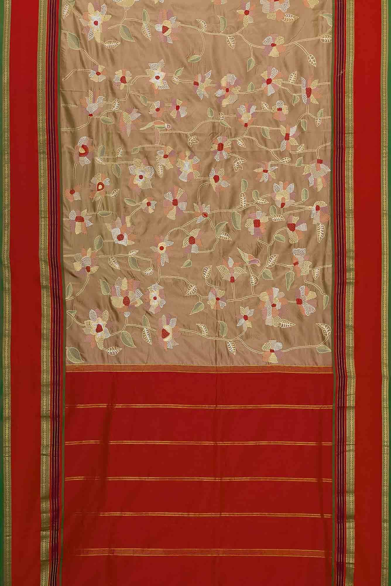 Brown Dual Tone Banarasi Silk Saree