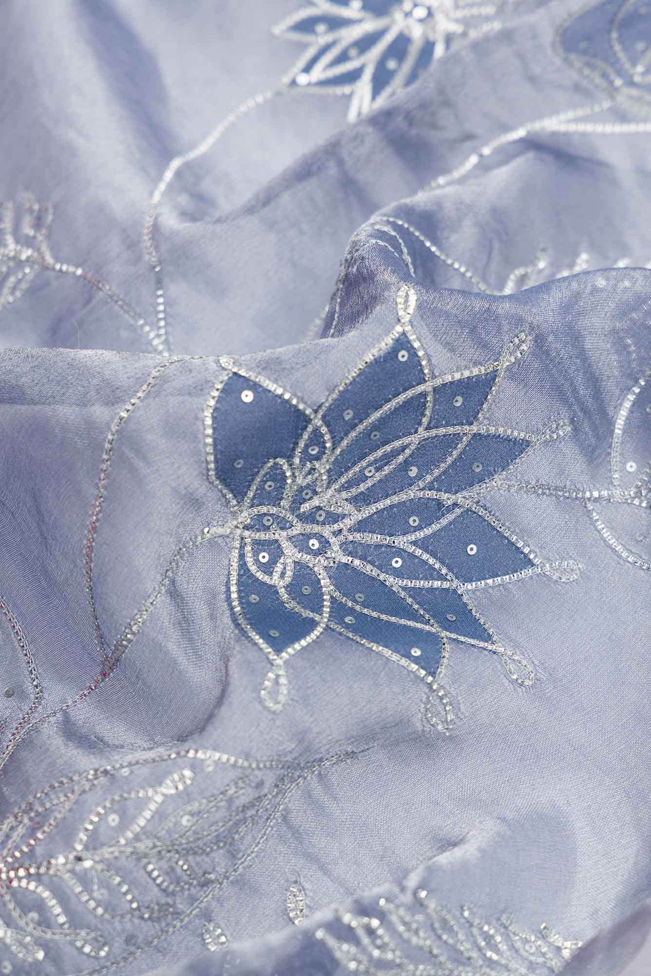 Grey Dual Tone Organza Silk Saree