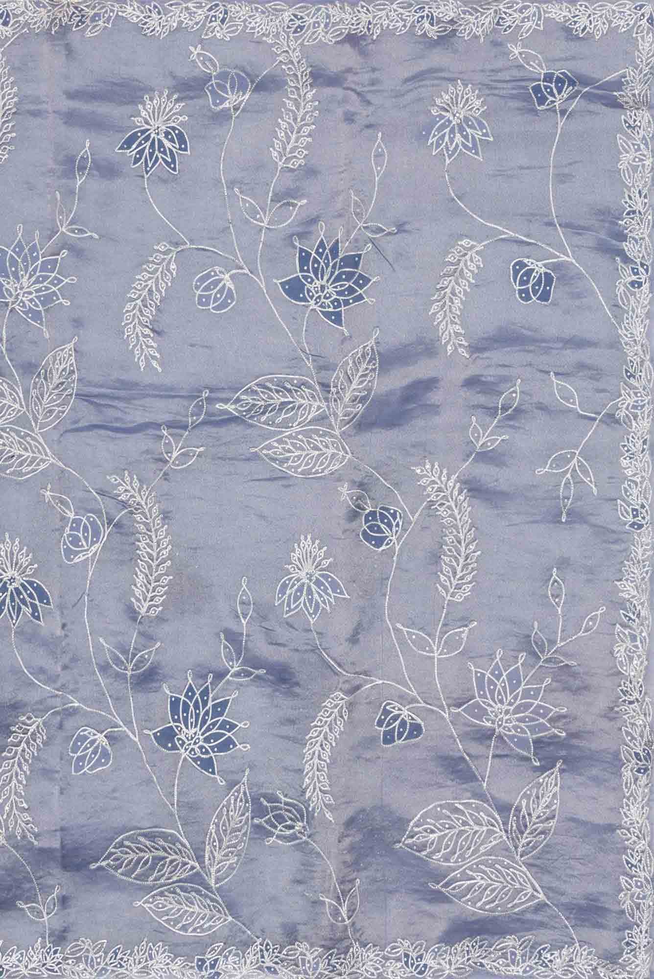 Grey Dual Tone Organza Silk Saree