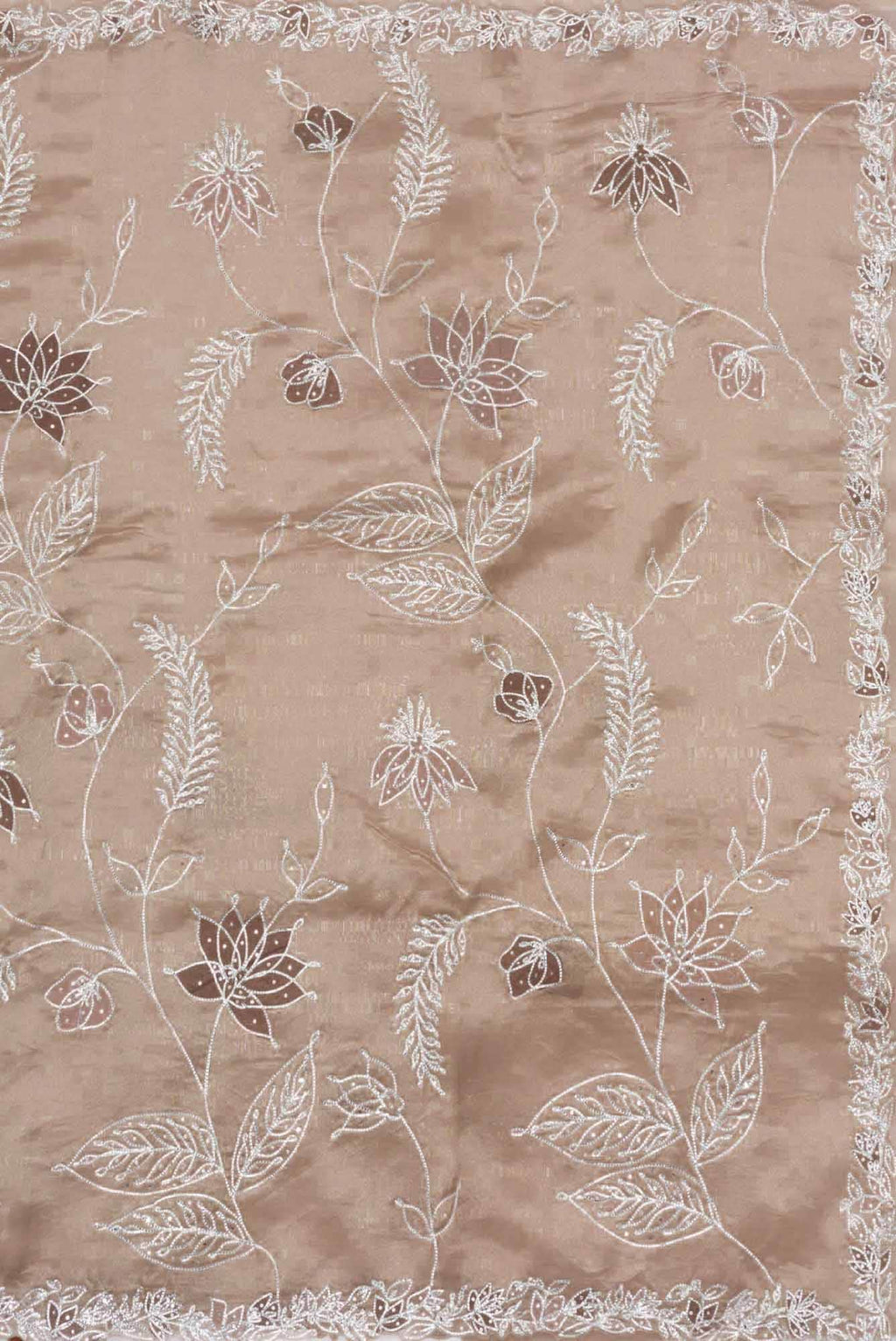 Brown Dual Tone Organza Silk Saree
