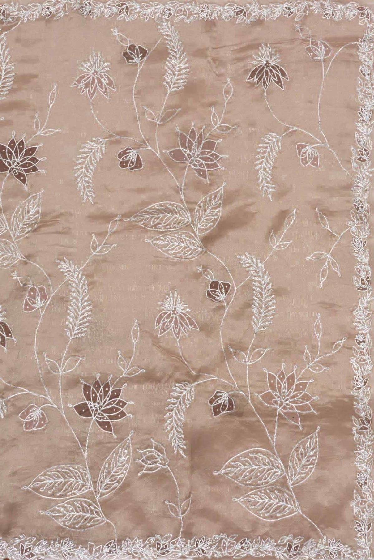 Brown Dual Tone Organza Silk Saree