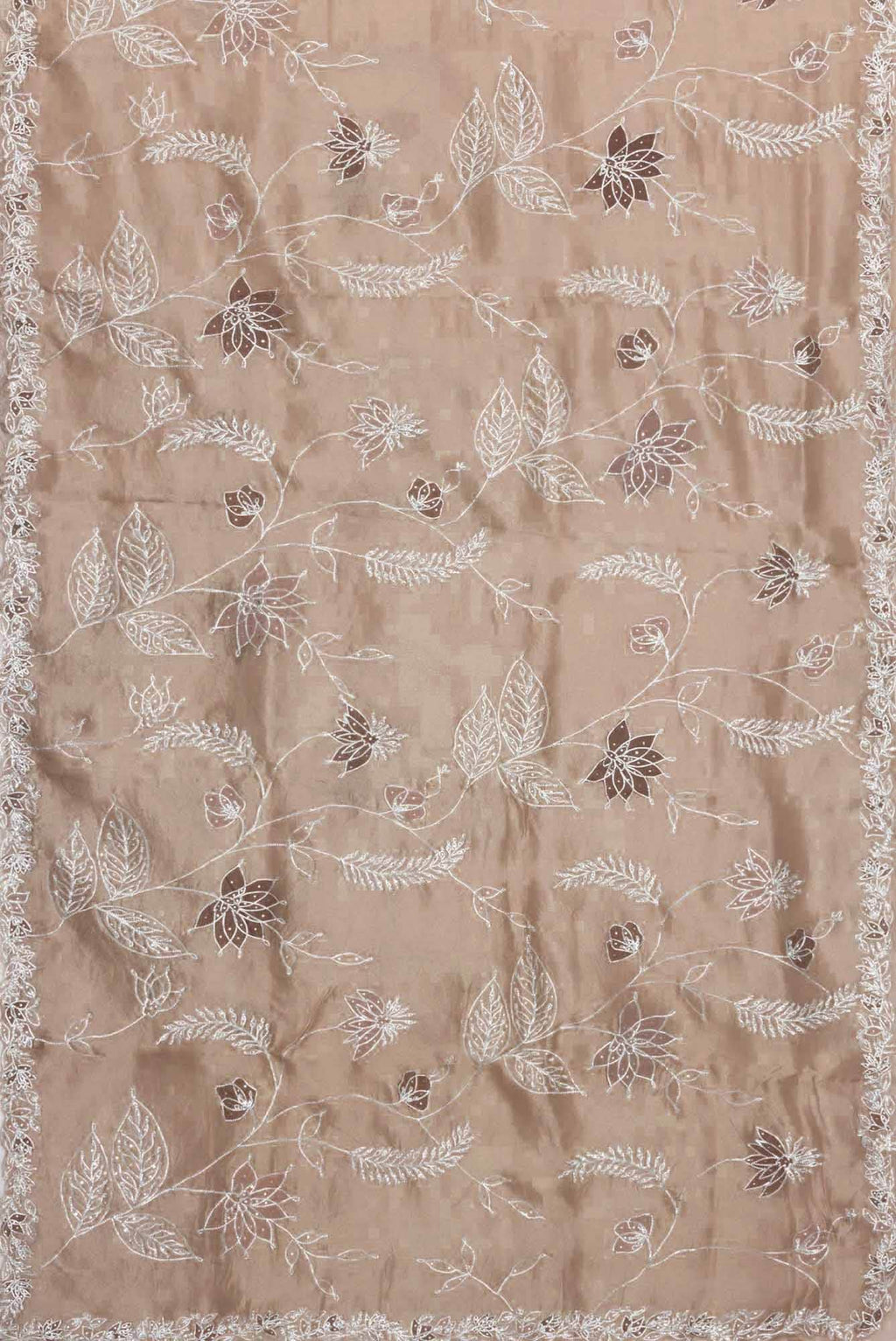 Brown Dual Tone Organza Silk Saree