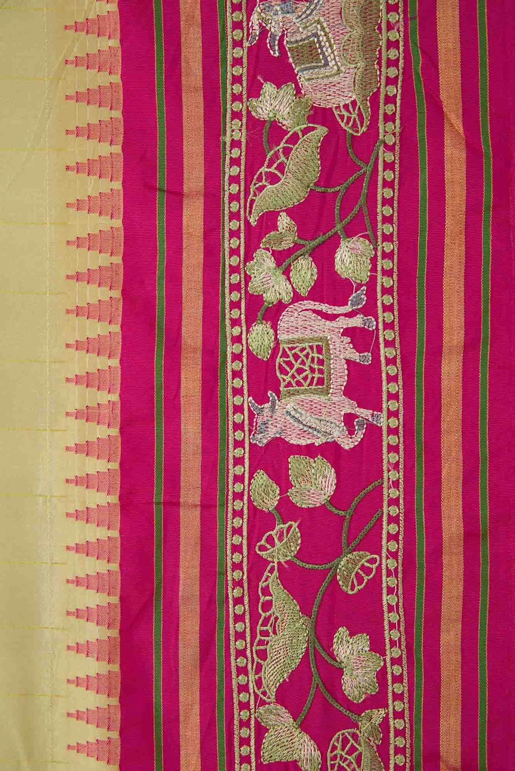 Pista Green Dual Tone Banarasi Silk Saree