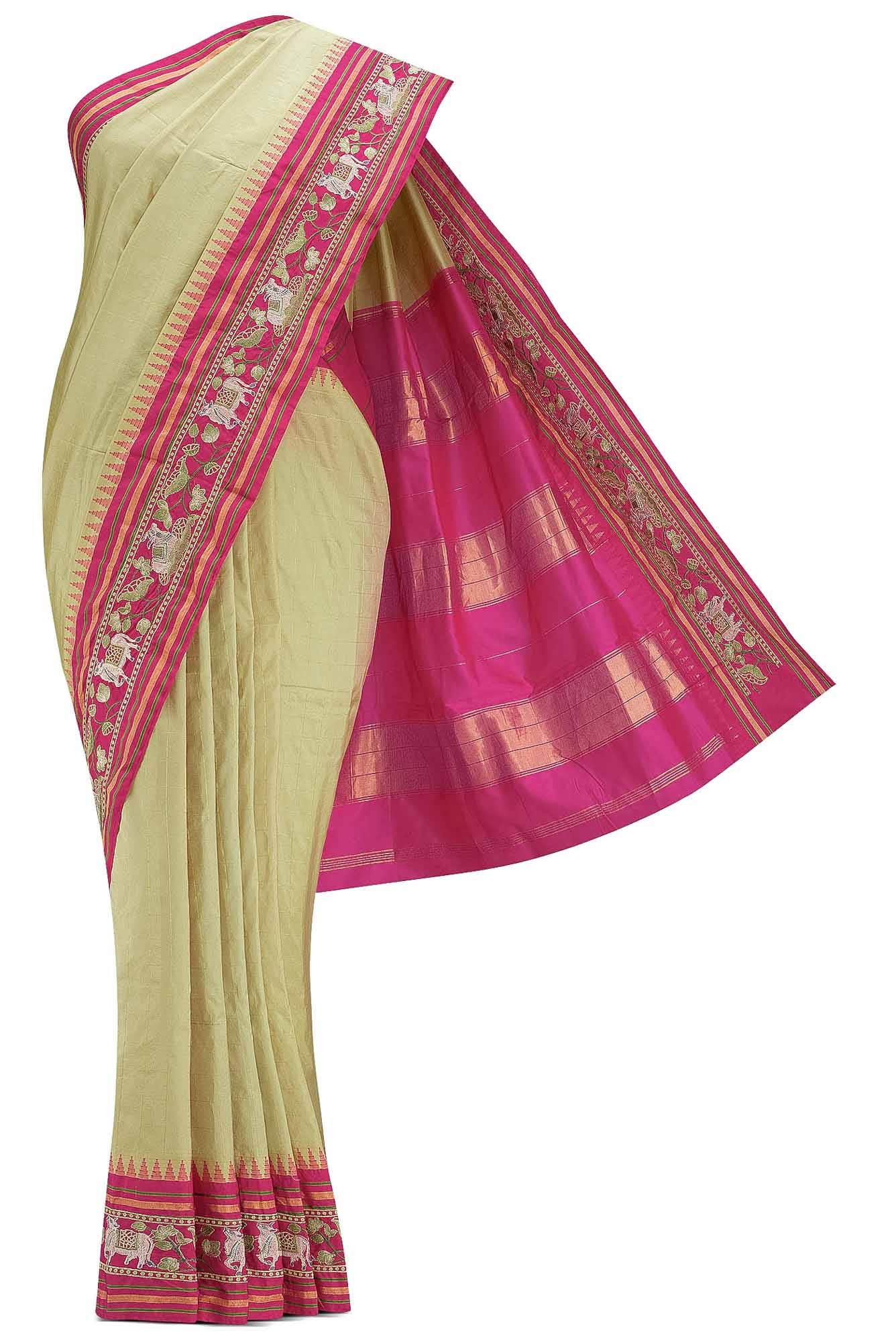 Pista Green Dual Tone Banarasi Silk Saree