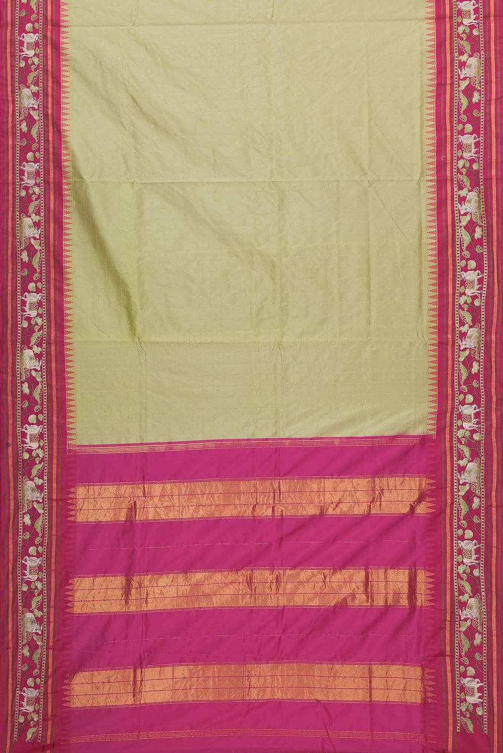 Pista Green Dual Tone Banarasi Silk Saree