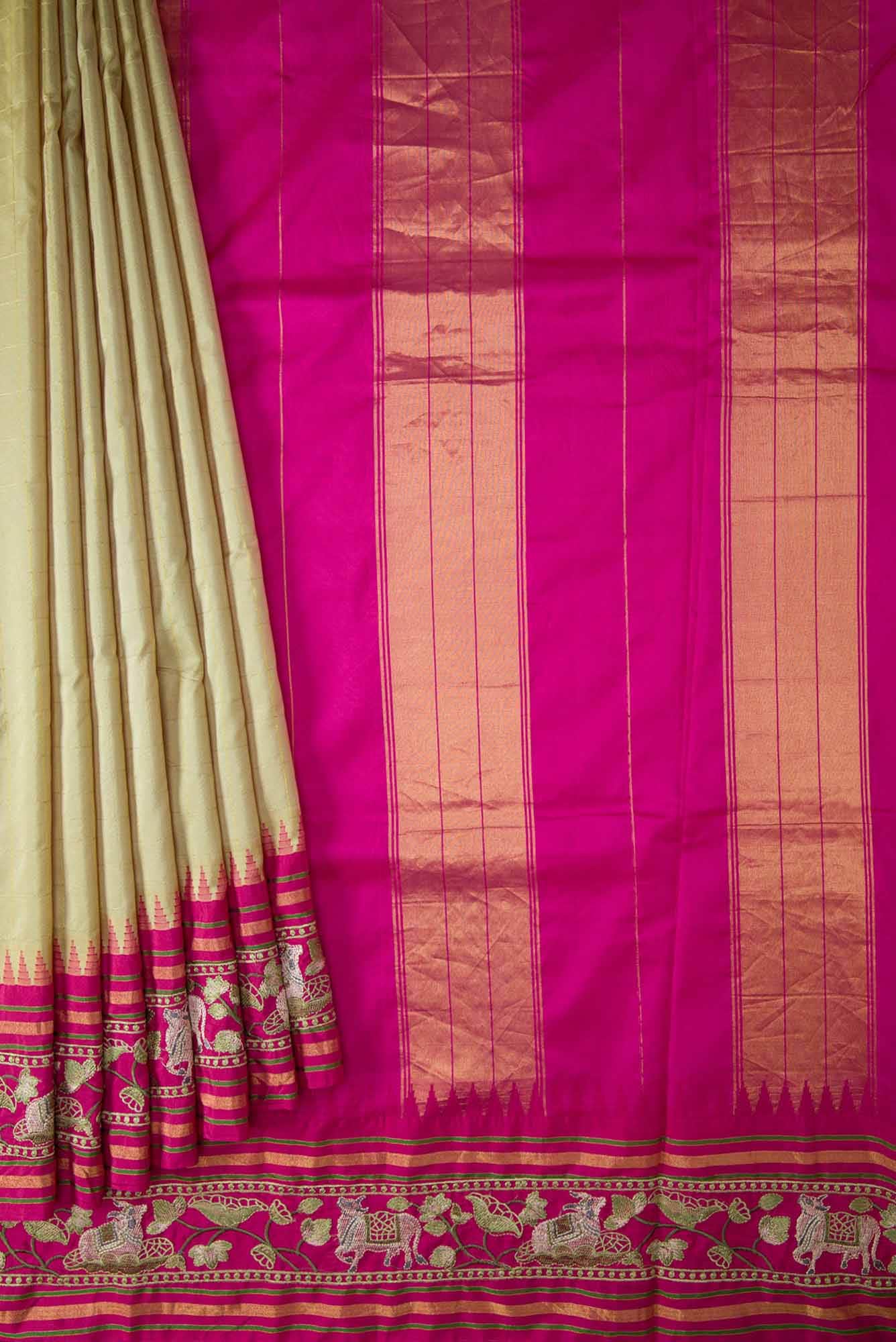 Pista Green Dual Tone Banarasi Silk Saree