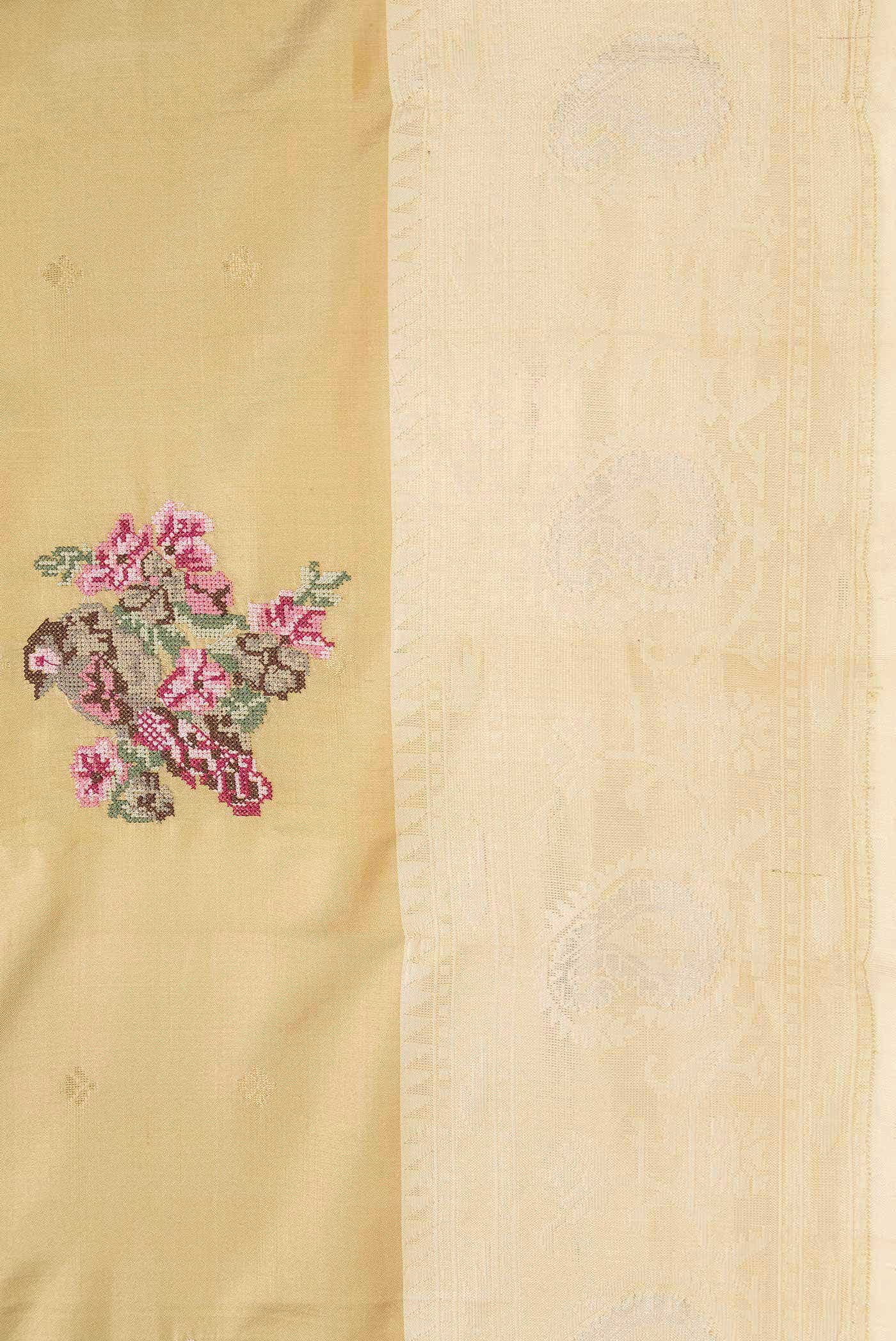 Gold Dual Tone Kanchipuram Silk Saree