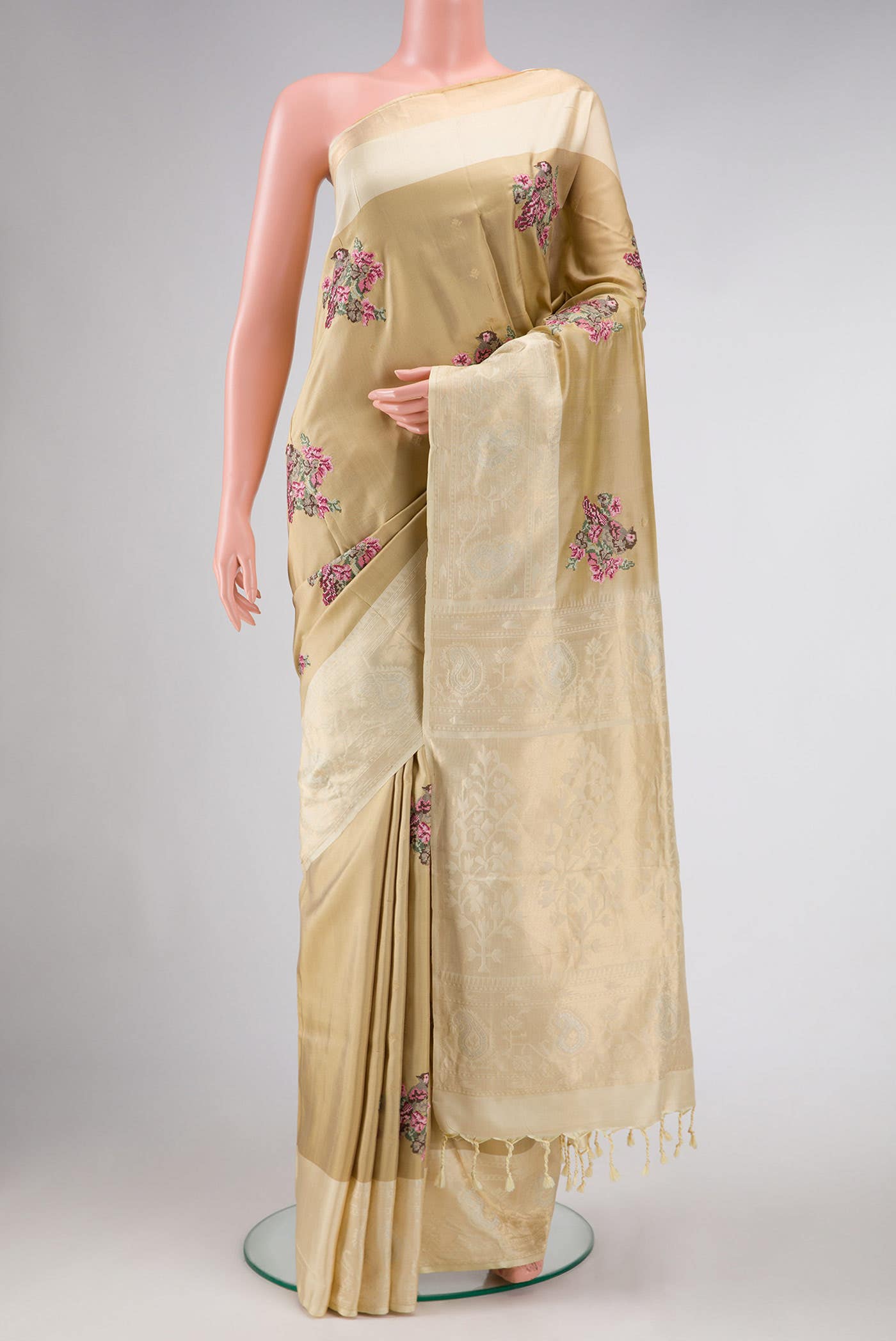 Gold Dual Tone Kanchipuram Silk Saree