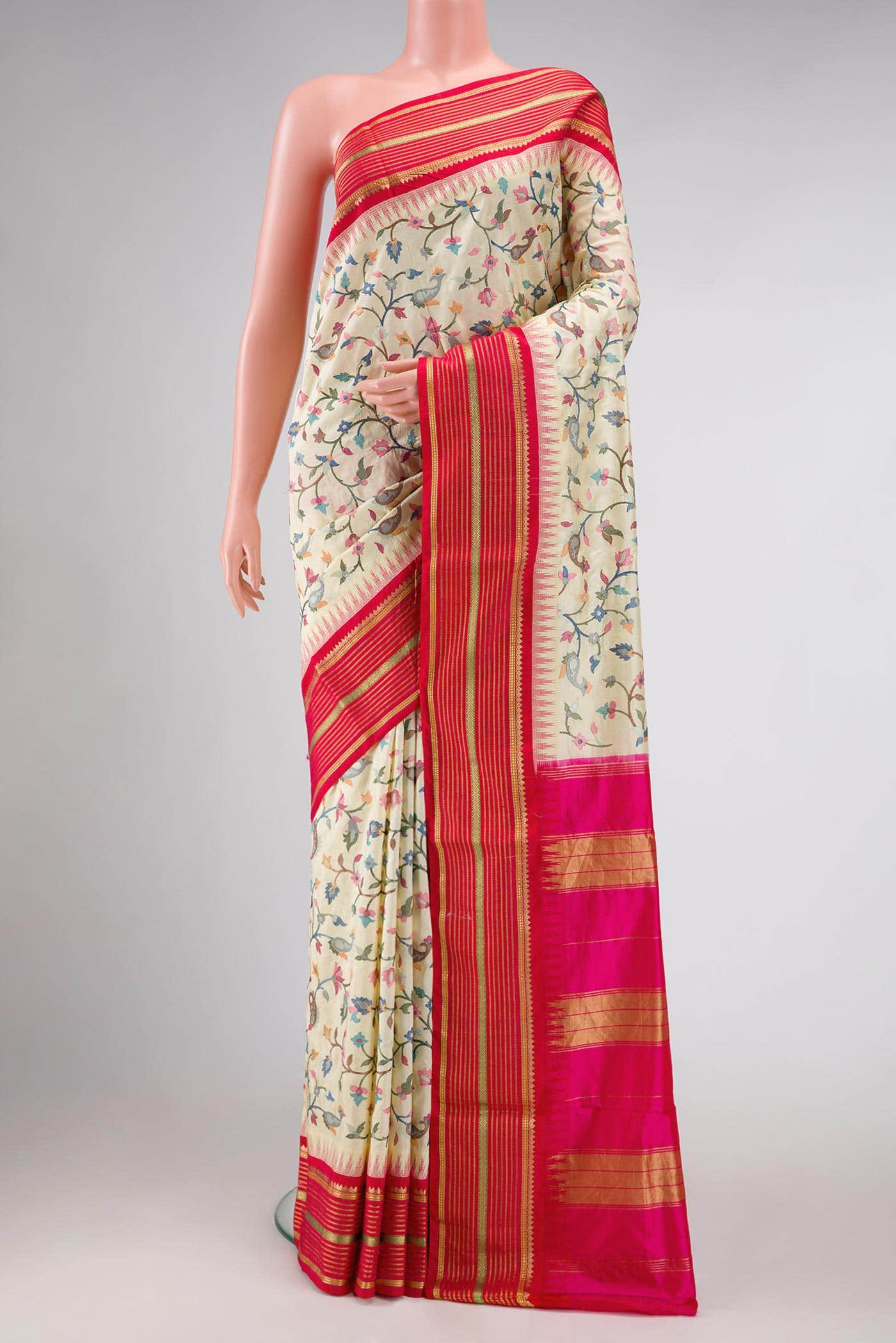 Sandal Kanchipuram Silk Saree