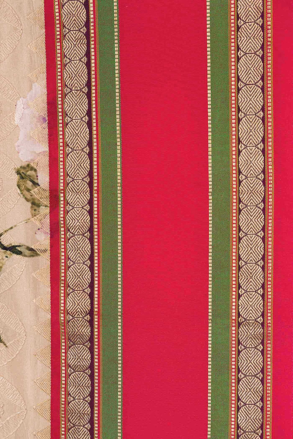 Beige Kanchipuram Silk Saree
