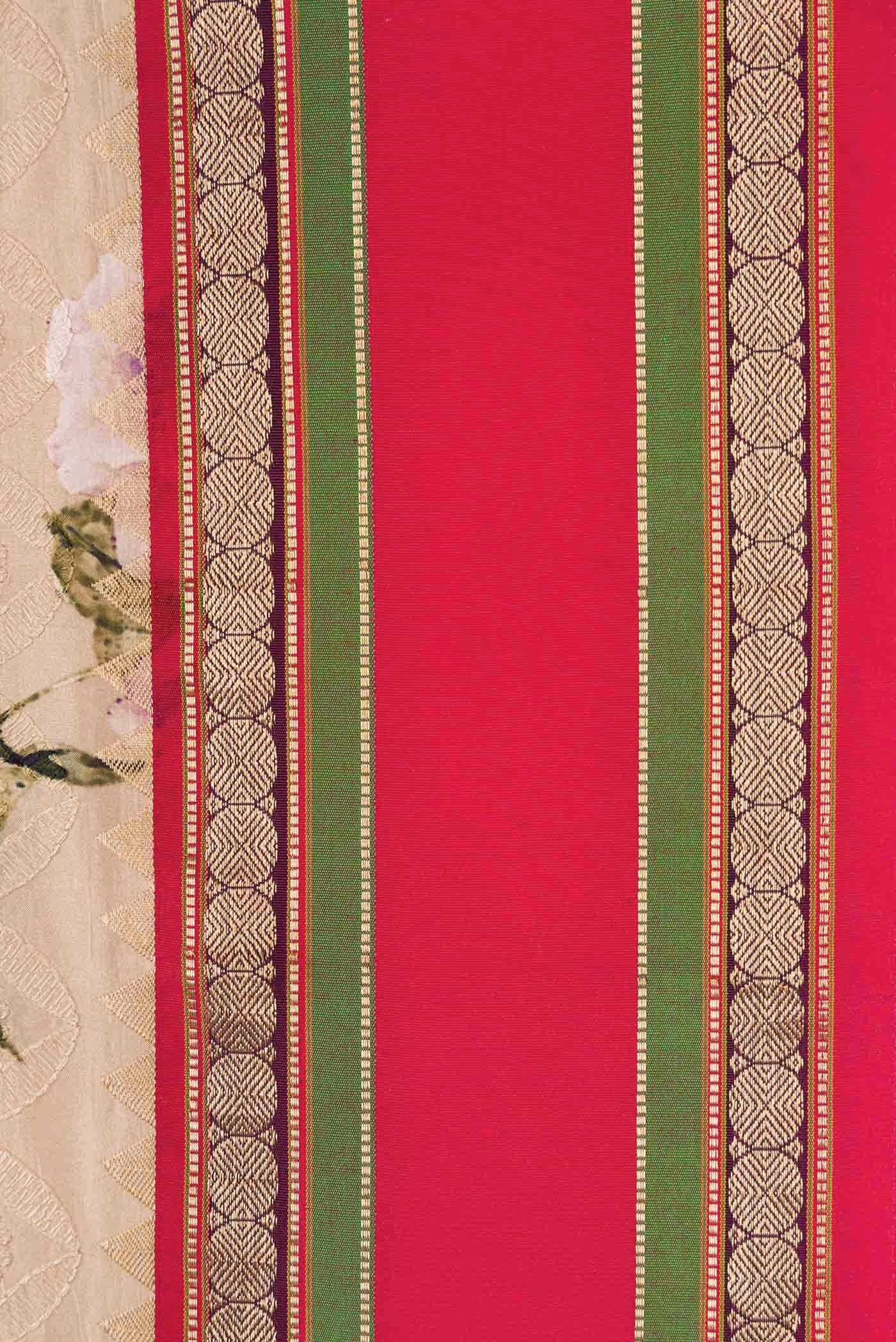 Beige Kanchipuram Silk Saree