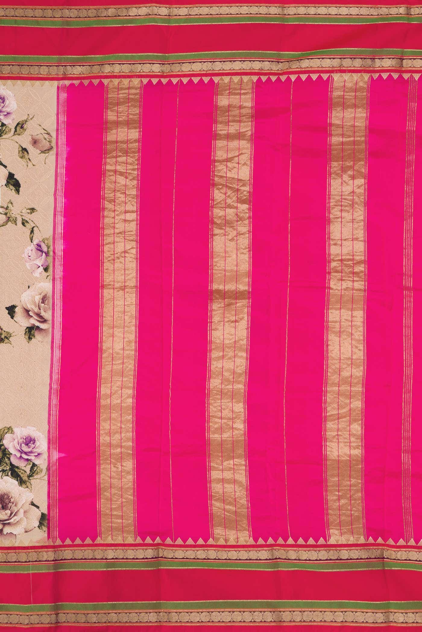 Beige Kanchipuram Silk Saree