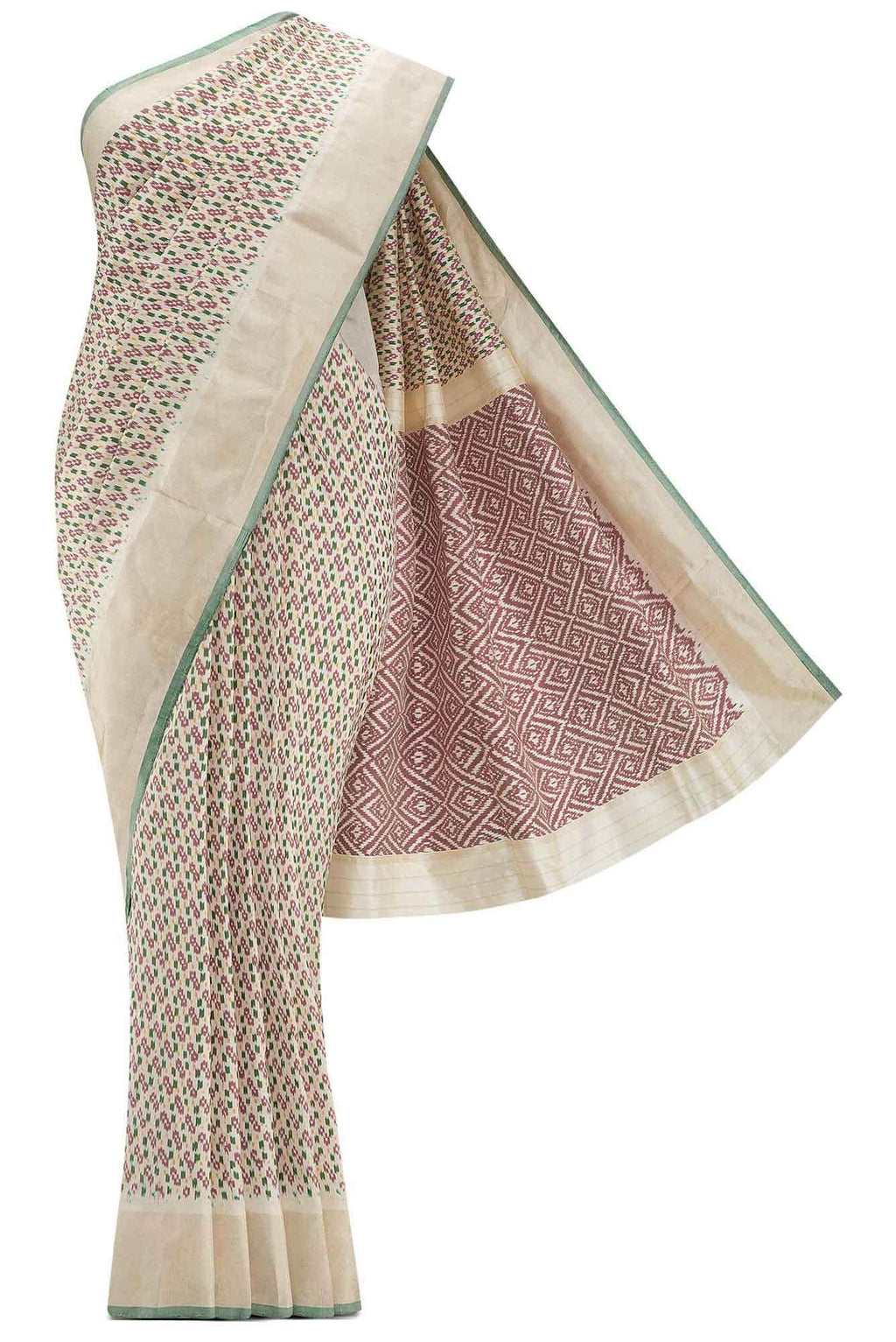 Sandal Dual Tone Double Ikat Saree