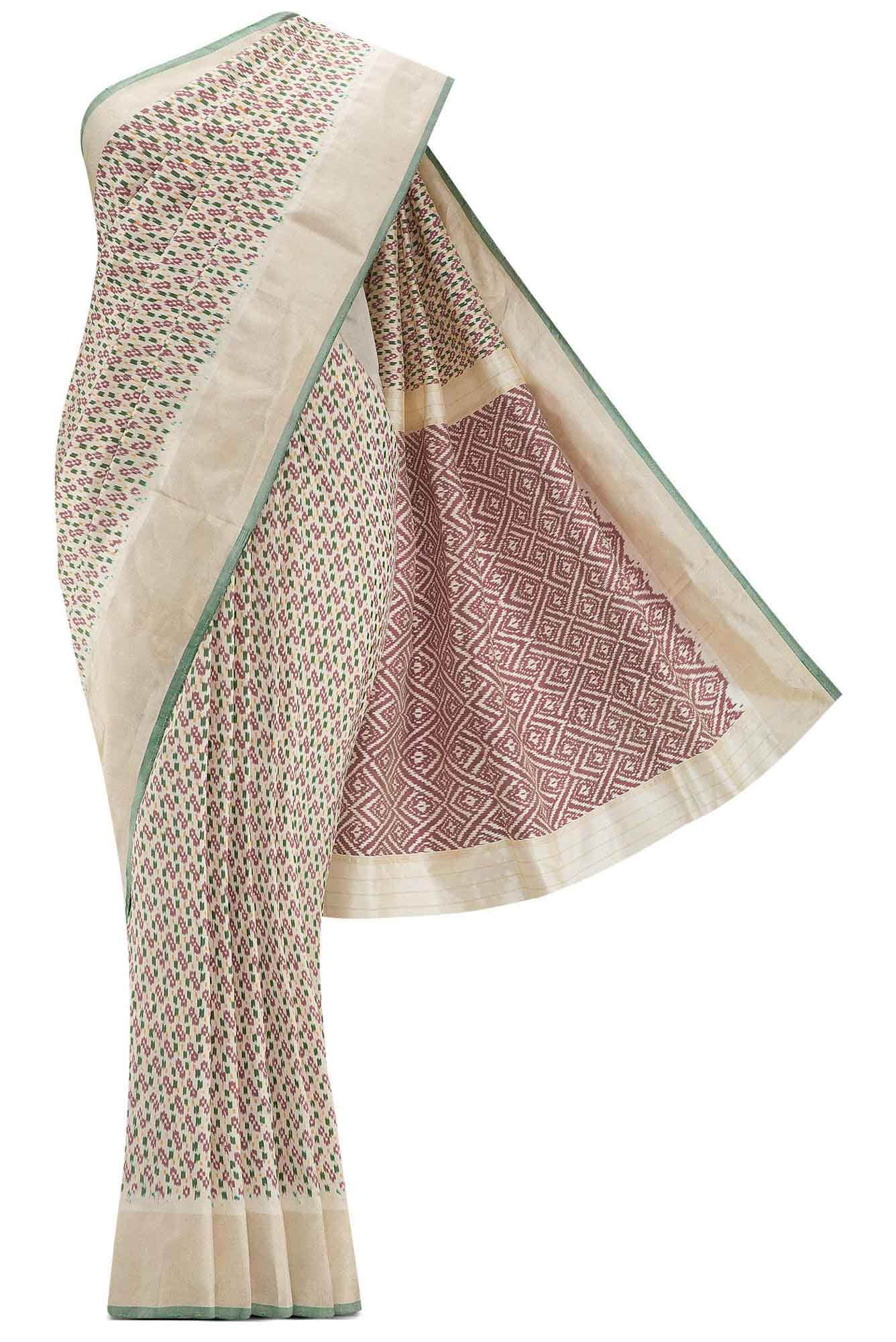 Sandal Dual Tone Double Ikat Saree