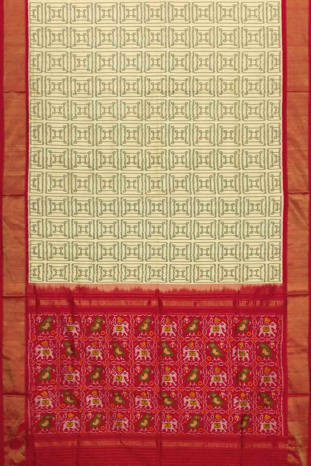 Sandal Dual Tone Double Ikat Saree