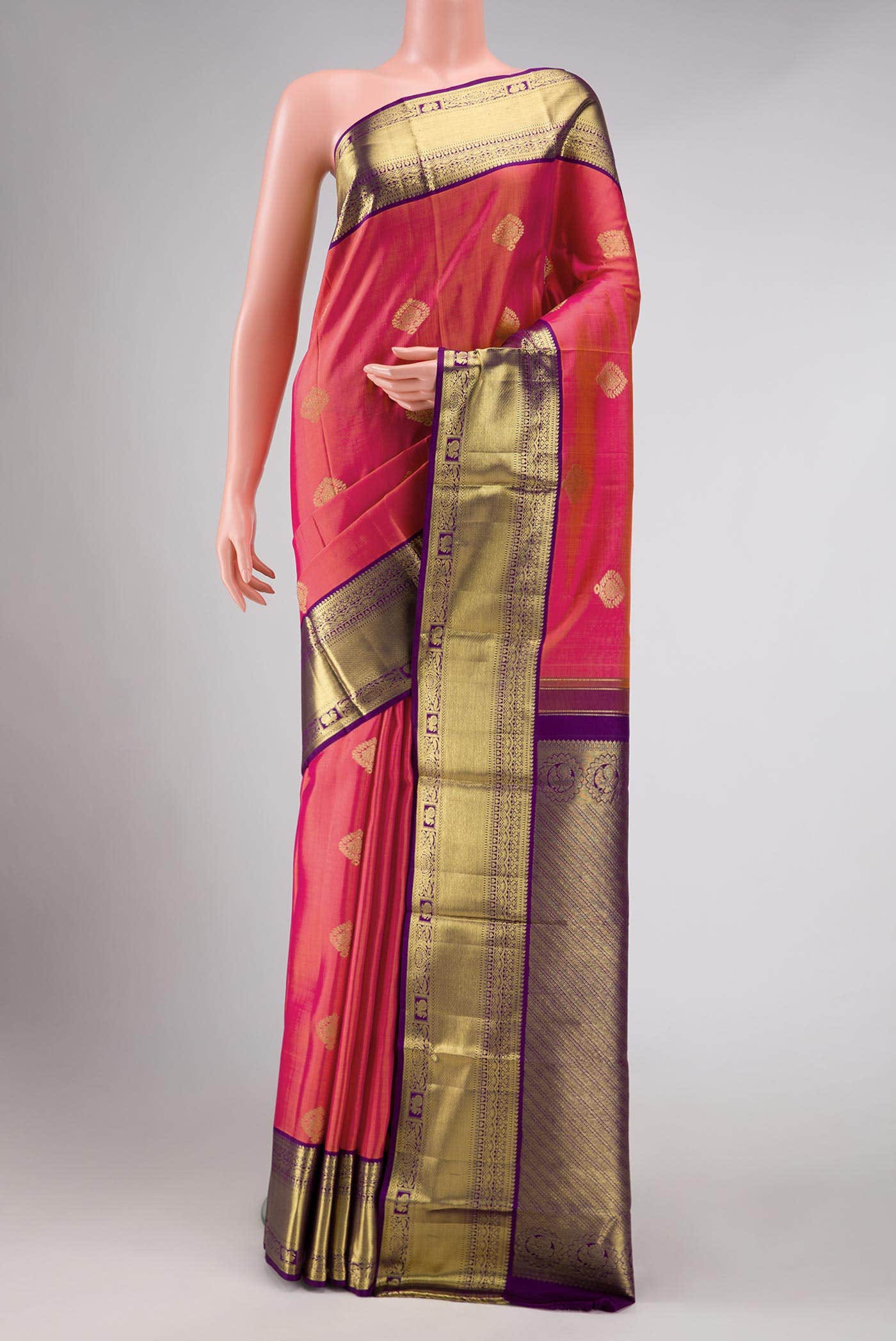 Orange Kanchipuram Silk Saree
