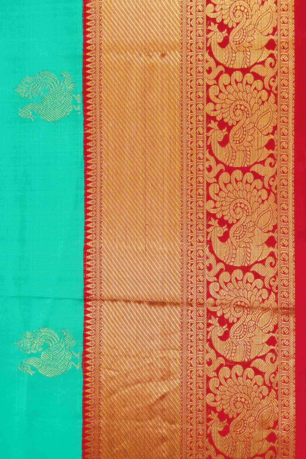 Sea Green Kanchipuram Silk Saree
