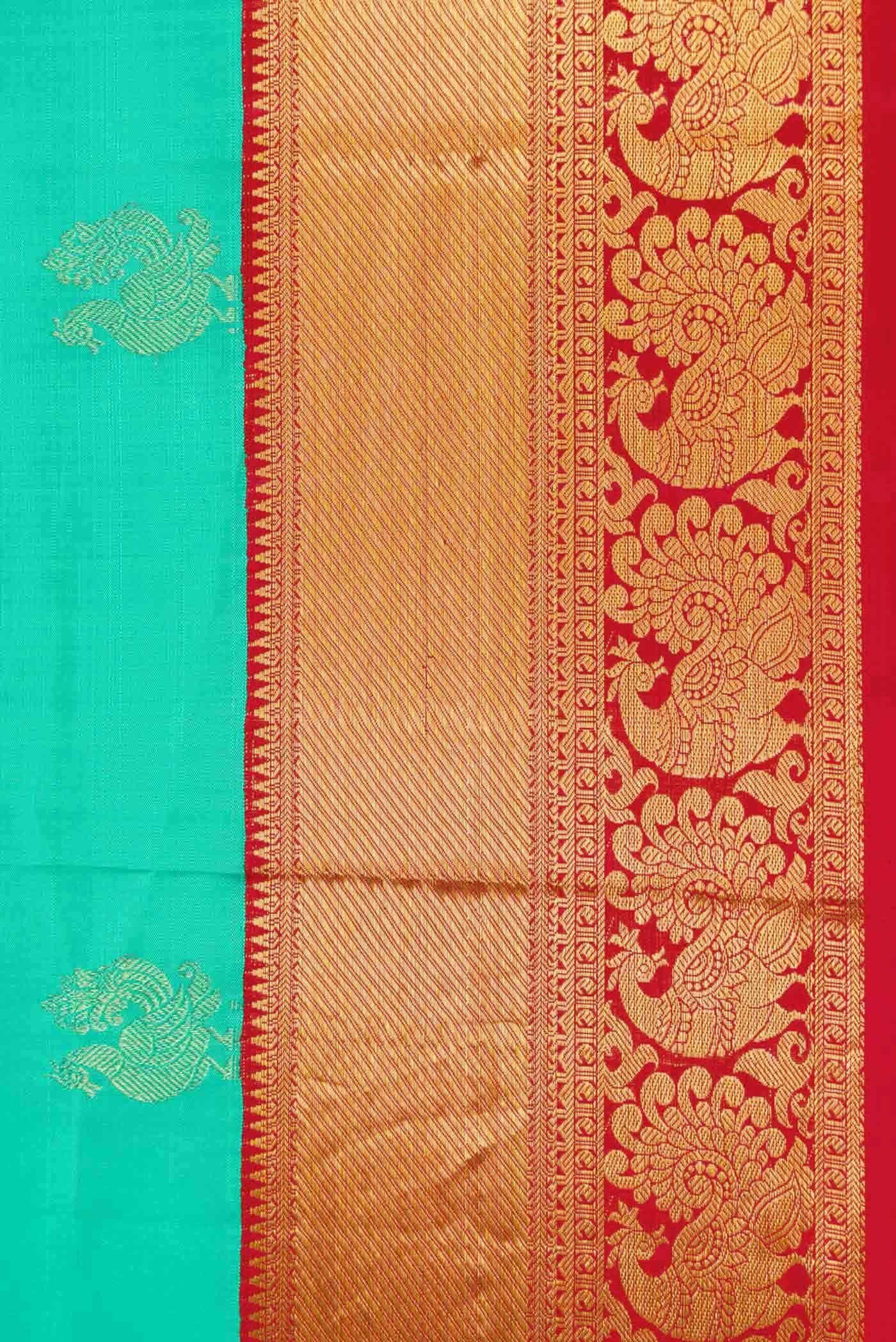Sea Green Kanchipuram Silk Saree