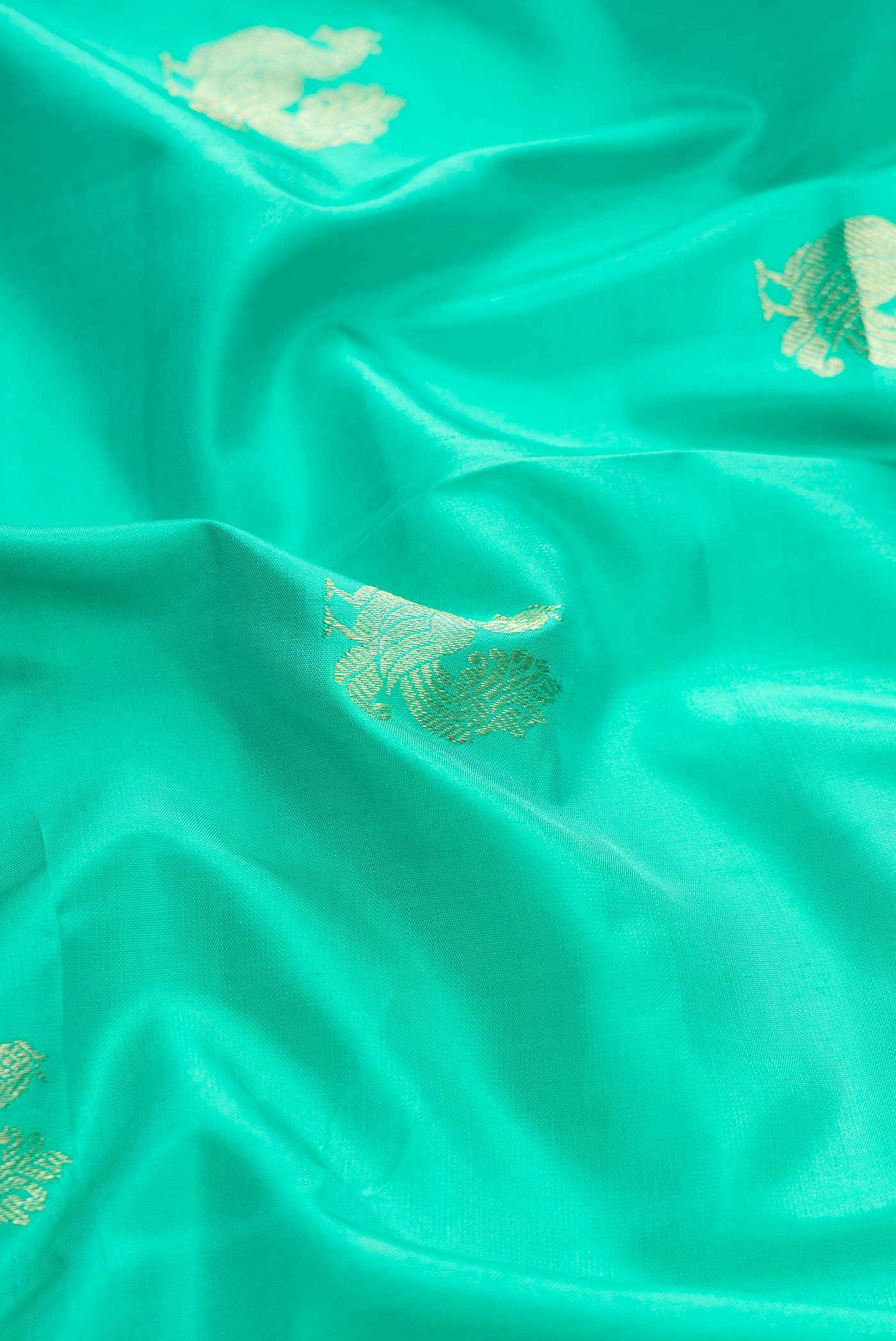 Sea Green Kanchipuram Silk Saree