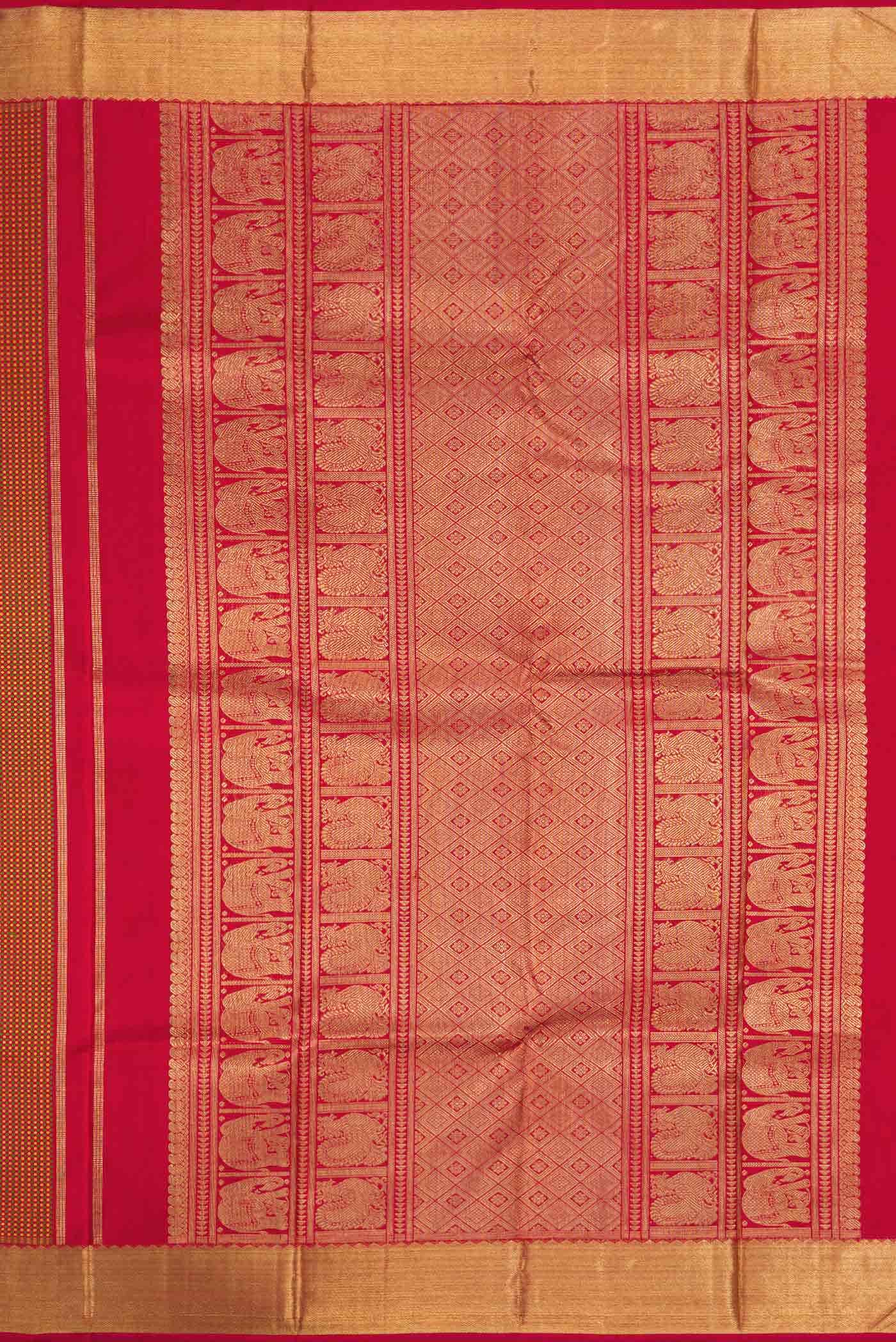 Pure Silk Pure Zari Maroon Dual Tone Kanchipuram Saree