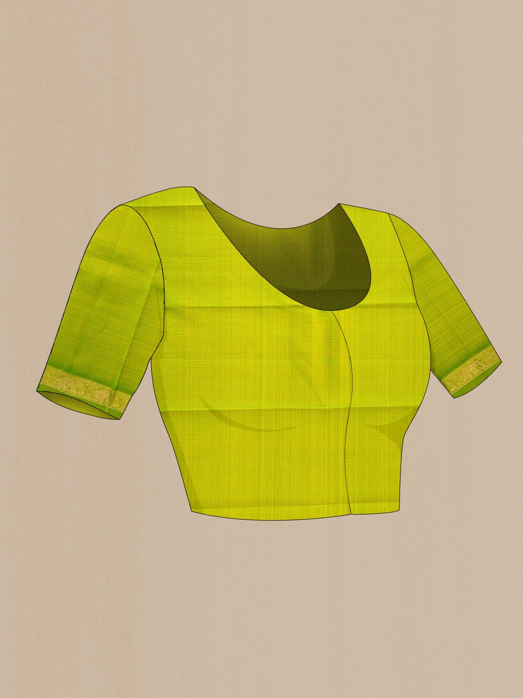 Pure Silk Pure Zari Yellow Dual Tone Kanchipuram Saree