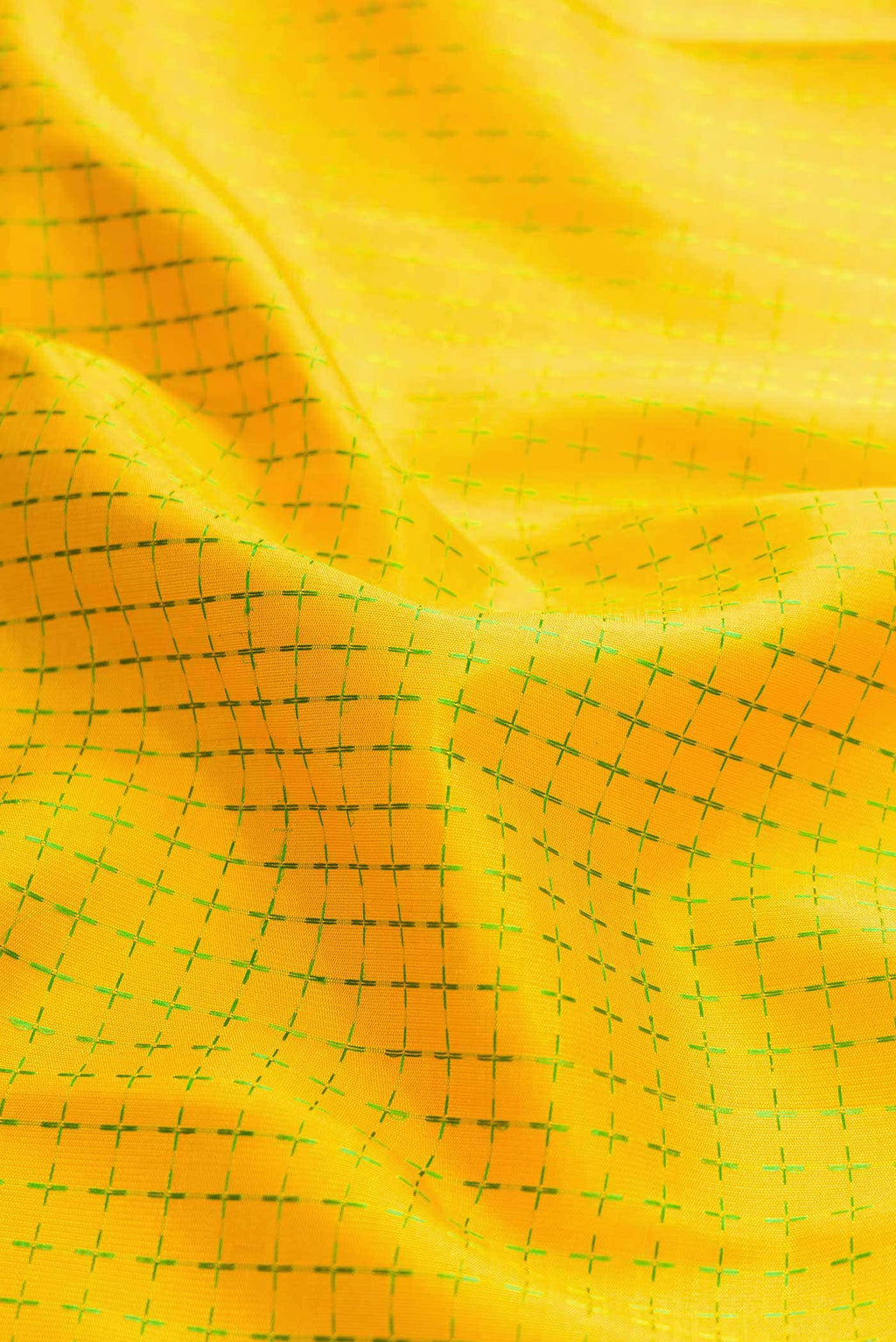 Pure Silk Pure Zari Yellow Dual Tone Kanchipuram Saree