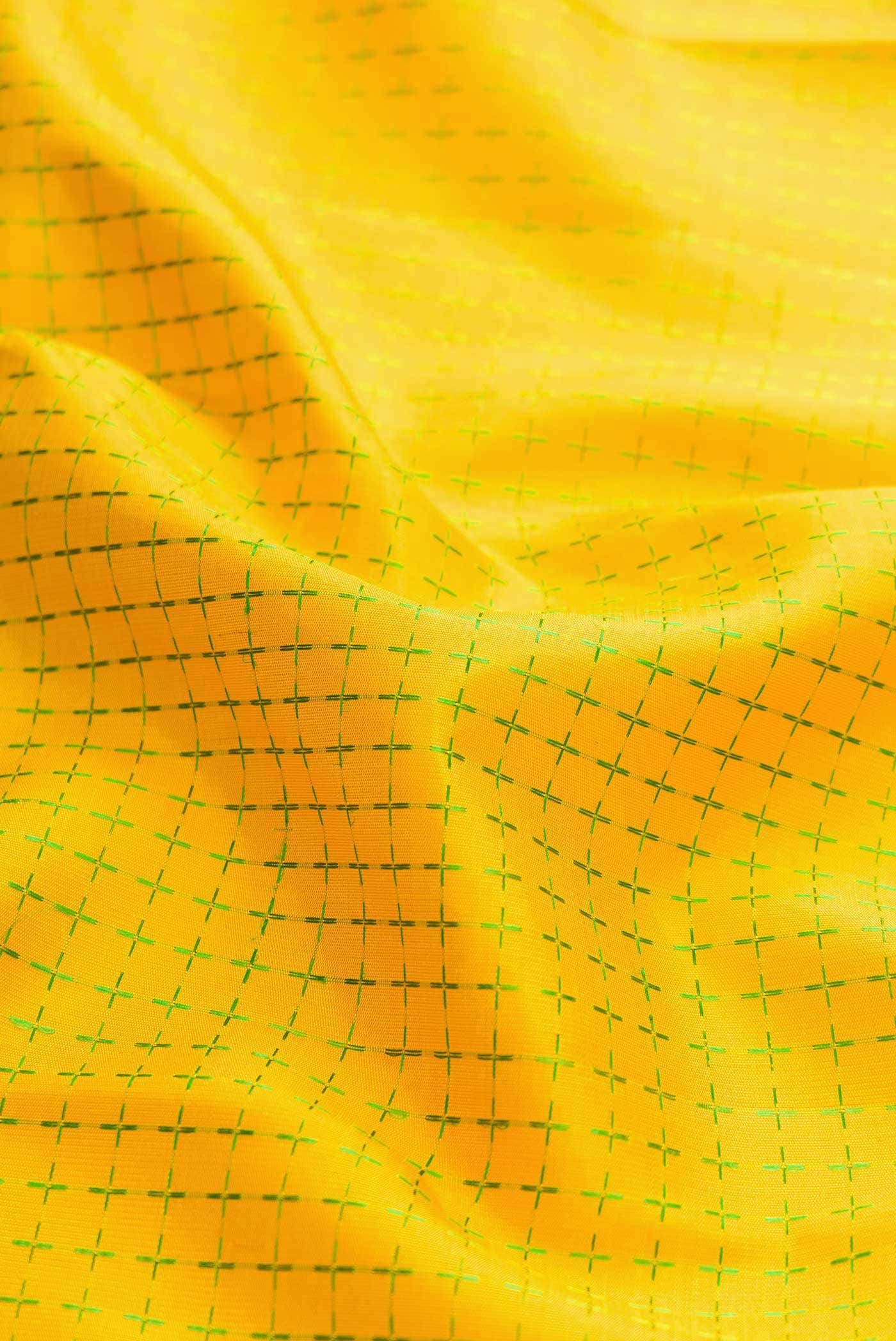 Pure Silk Pure Zari Yellow Dual Tone Kanchipuram Saree