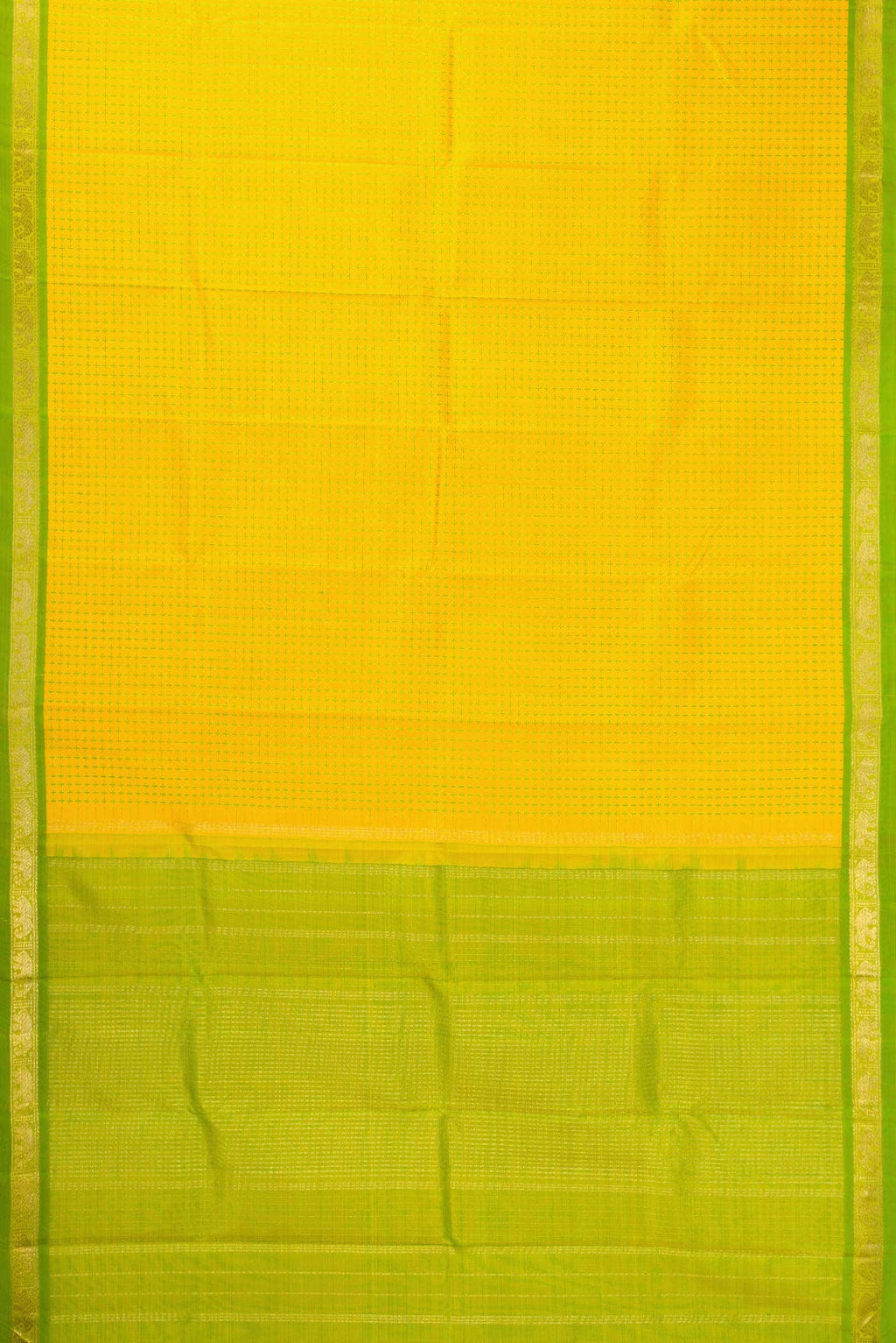 Pure Silk Pure Zari Yellow Dual Tone Kanchipuram Saree