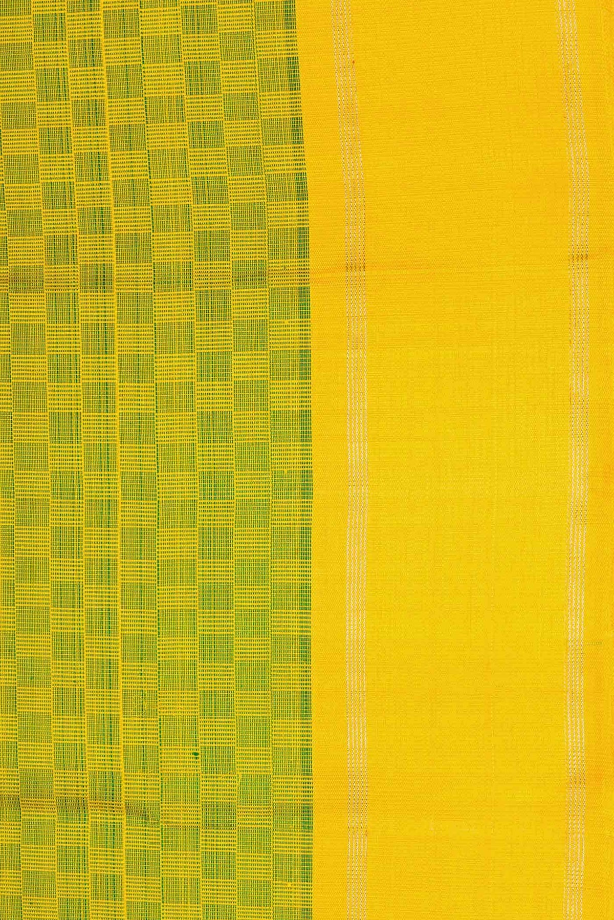 Pure Silk Pure Zari Parrot Green Dual Tone Kanjivaram Saree