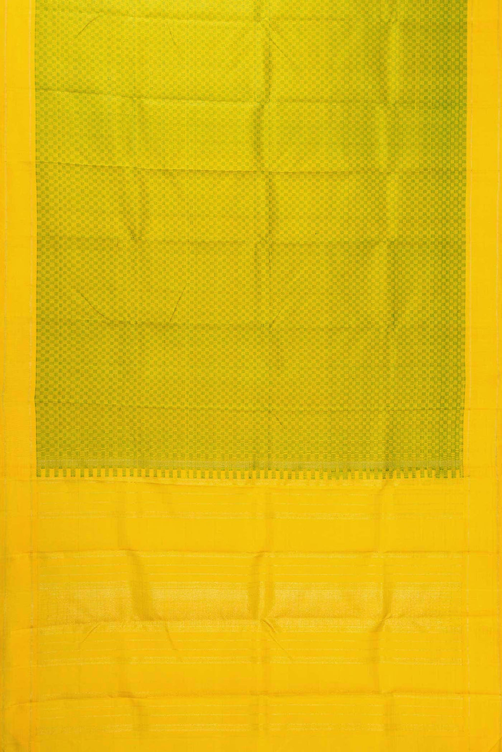 Pure Silk Pure Zari Parrot Green Dual Tone Kanchipuram Saree