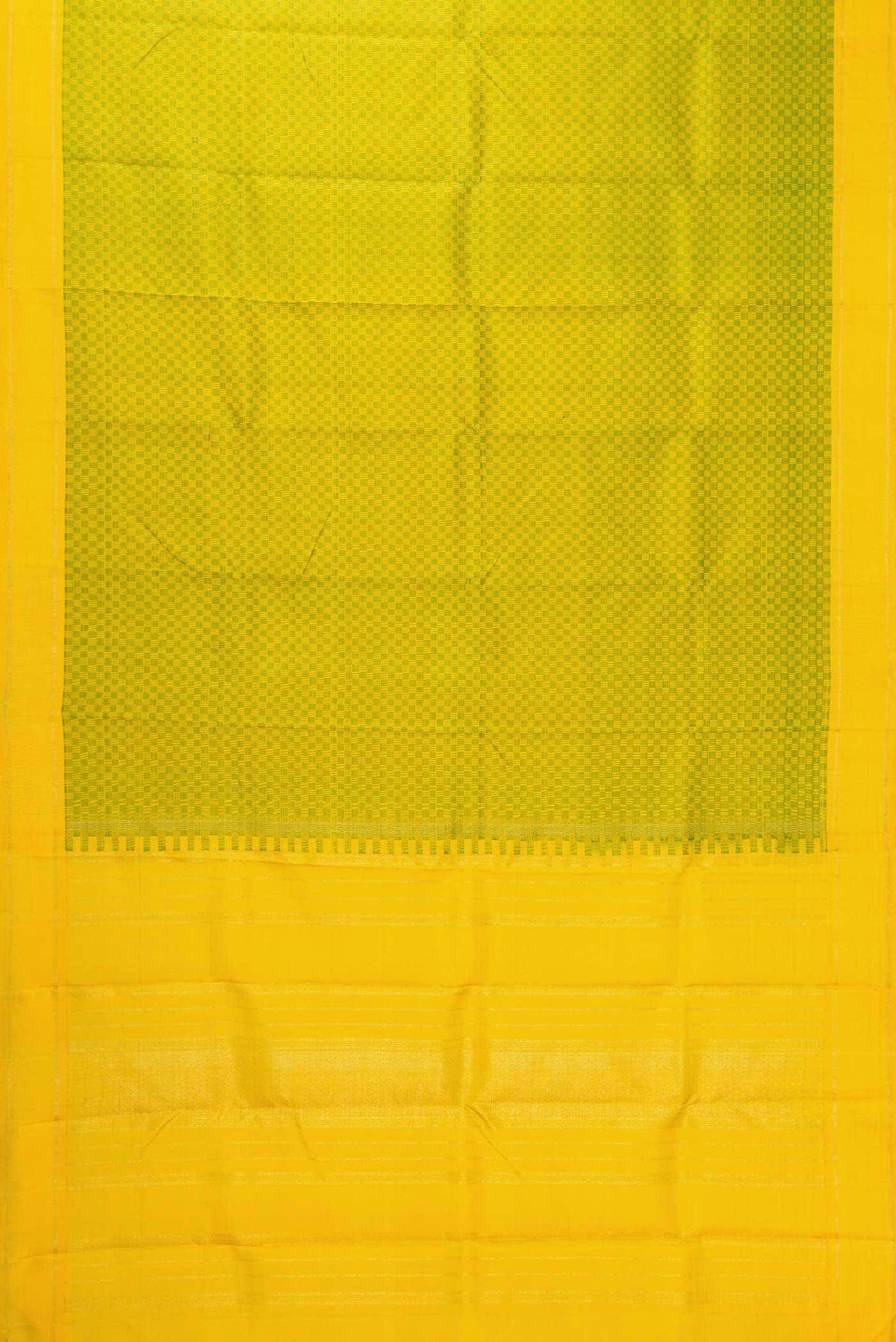 Pure Silk Pure Zari Parrot Green Dual Tone Kanjivaram Saree