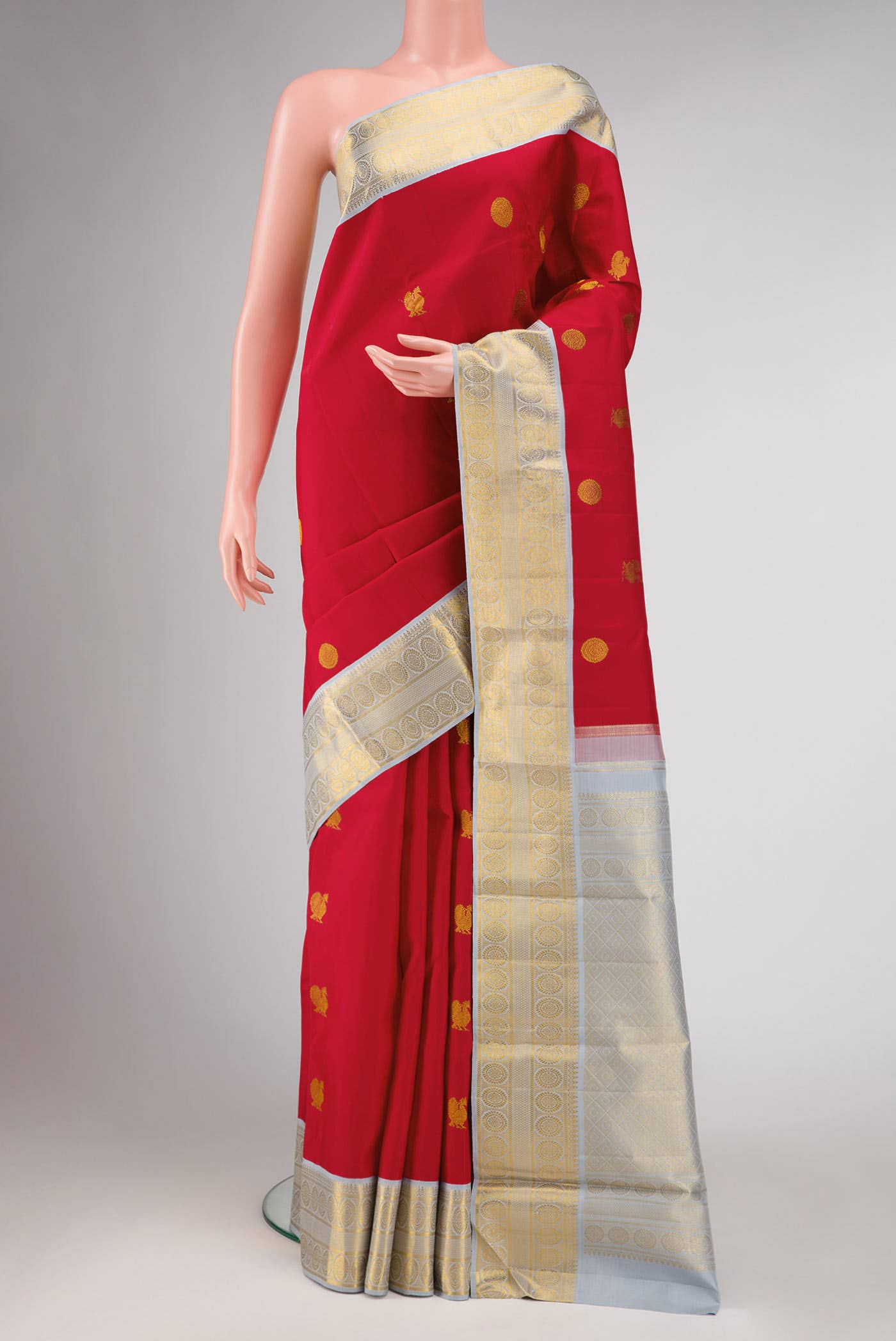 Pure Silk Pure Zari Red Kanchipuram Saree