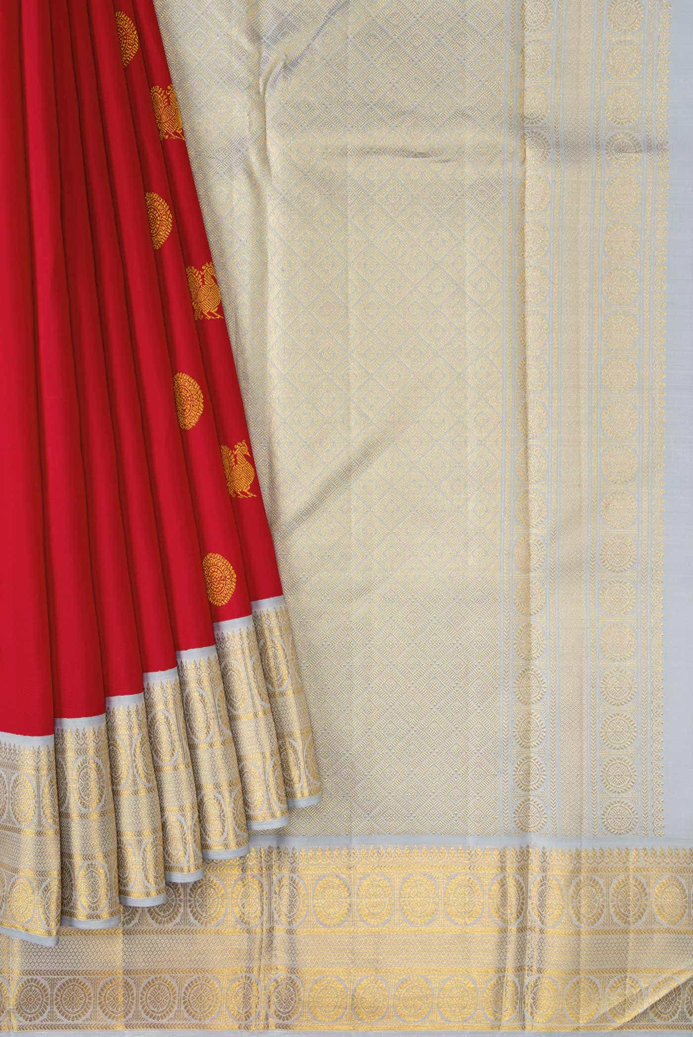 Pure Silk Pure Zari Red Kanchipuram Saree